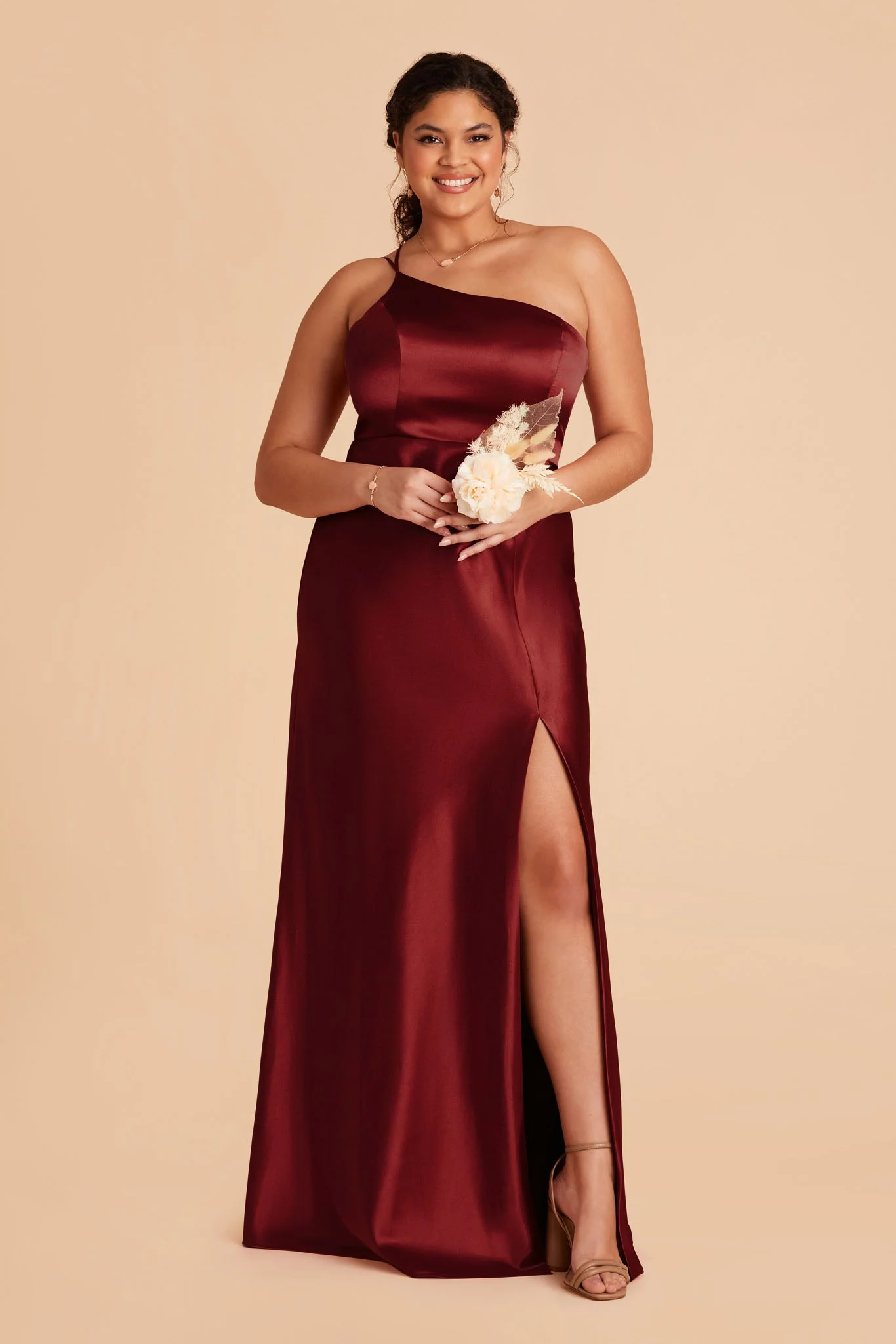 Kensie Shiny Satin Dress - Cabernet - Image 2