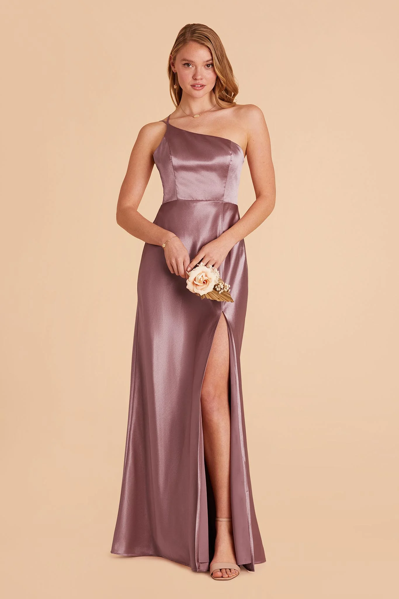 Kensie Shiny Satin Dress - Dark Mauve