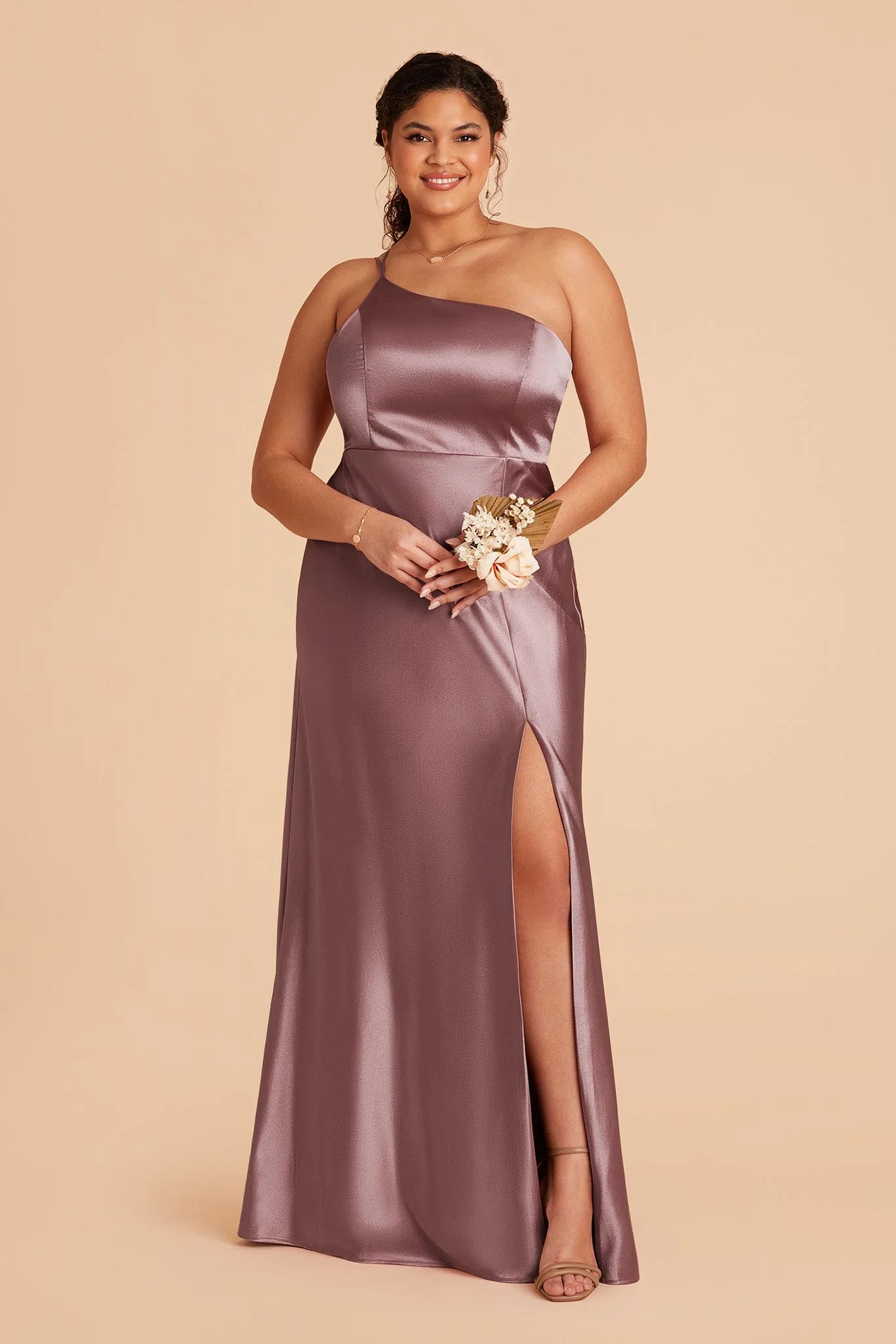 Kensie Shiny Satin Dress - Dark Mauve - Image 6
