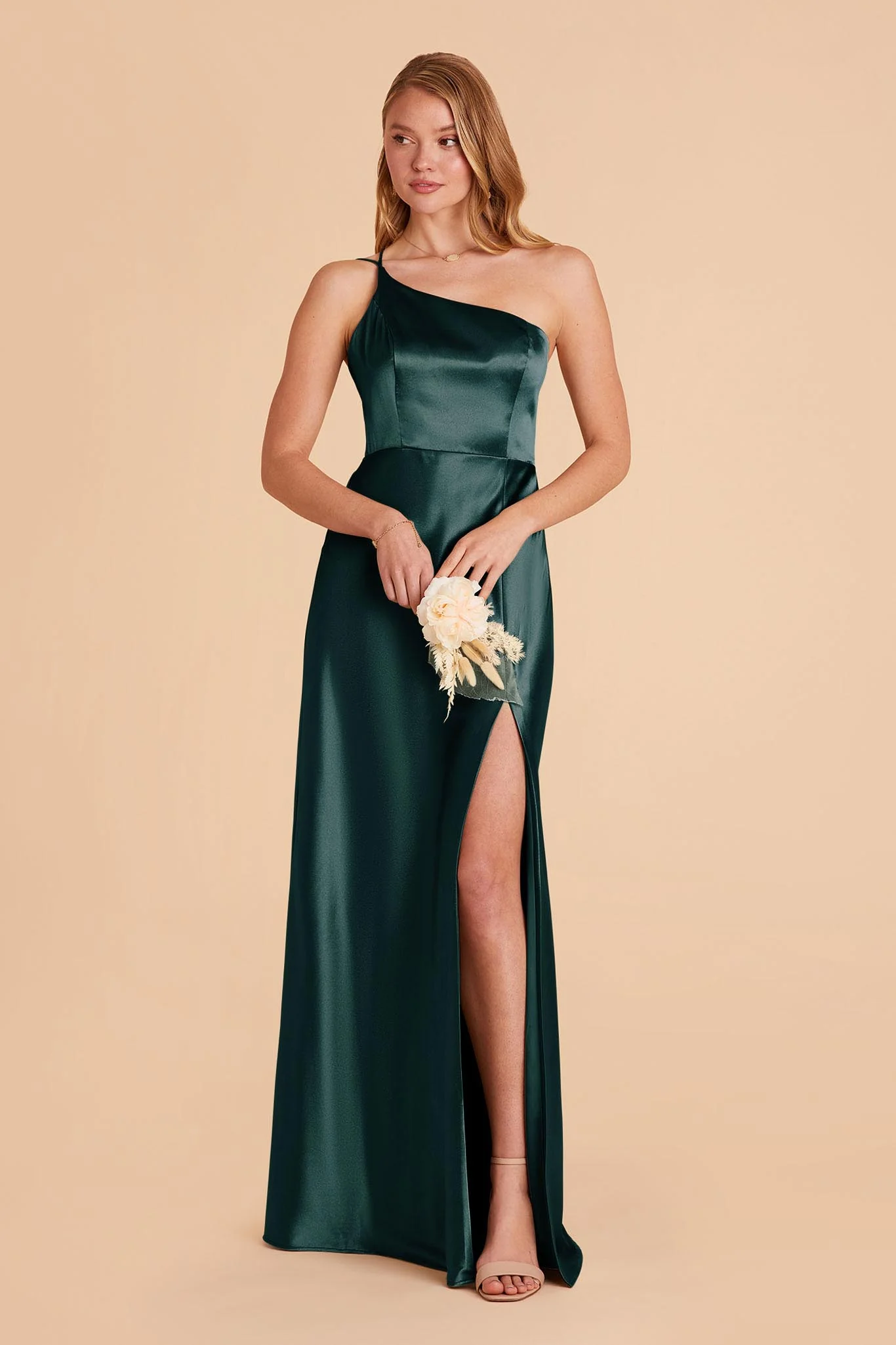 Kensie Shiny Satin Dress - Emerald - Image 3