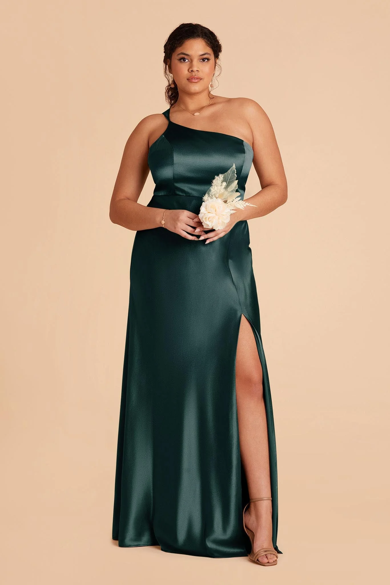 Kensie Shiny Satin Dress - Emerald - Image 4
