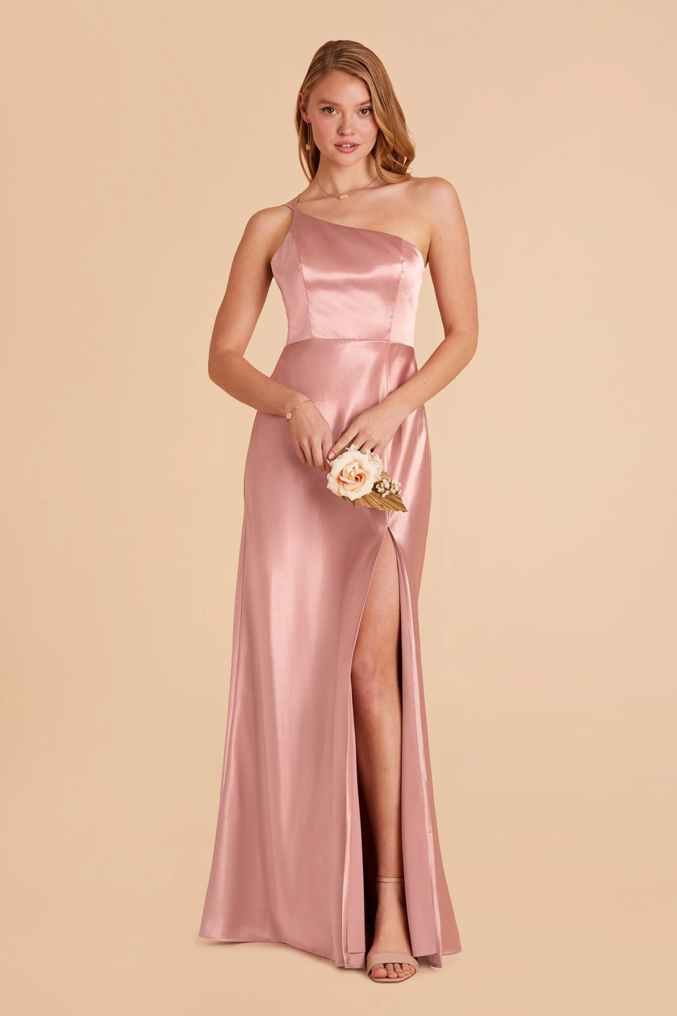 Kensie Shiny Satin Dress - English Rose