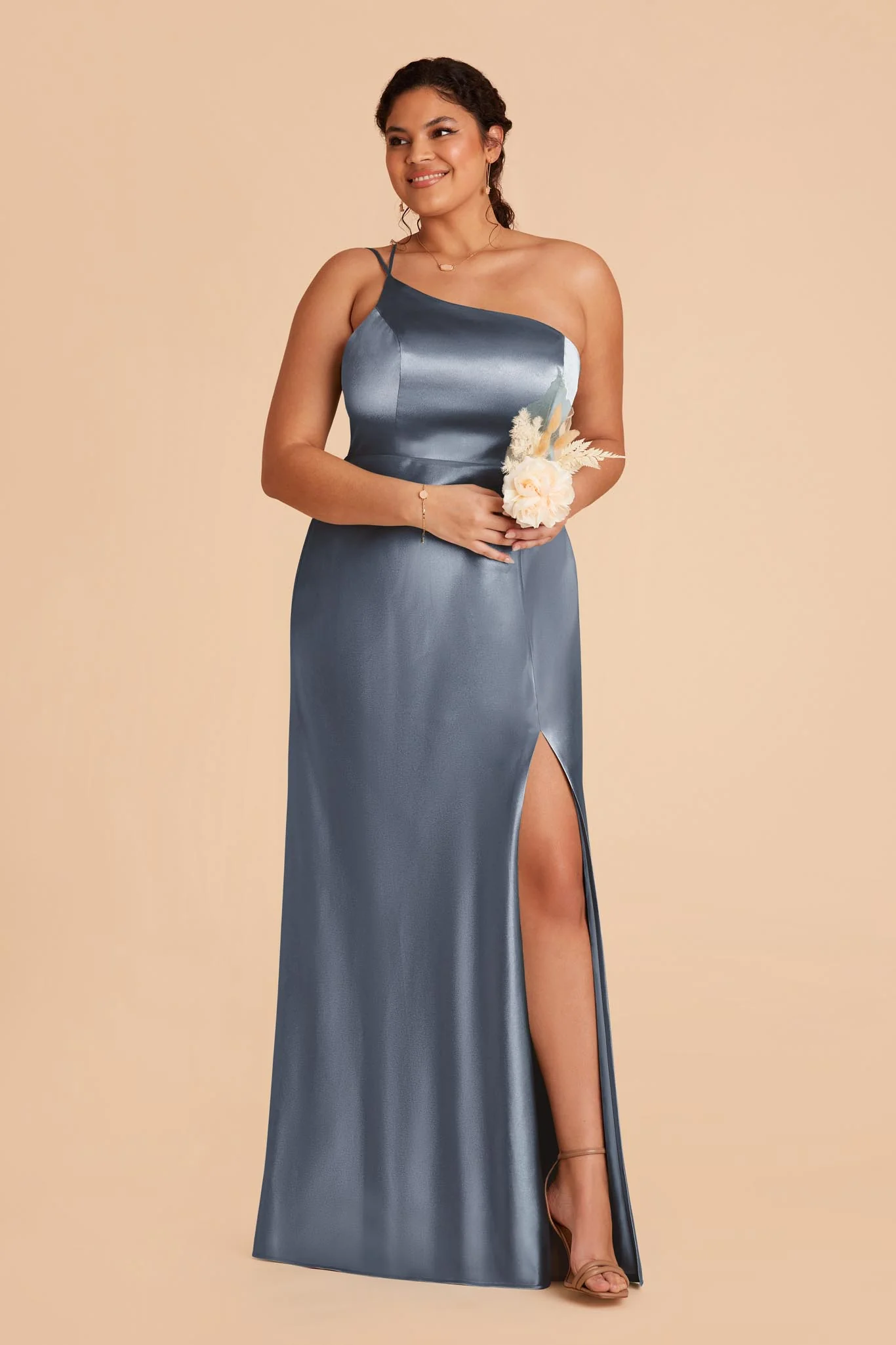 Kensie Shiny Satin Dress - French Blue - Image 2