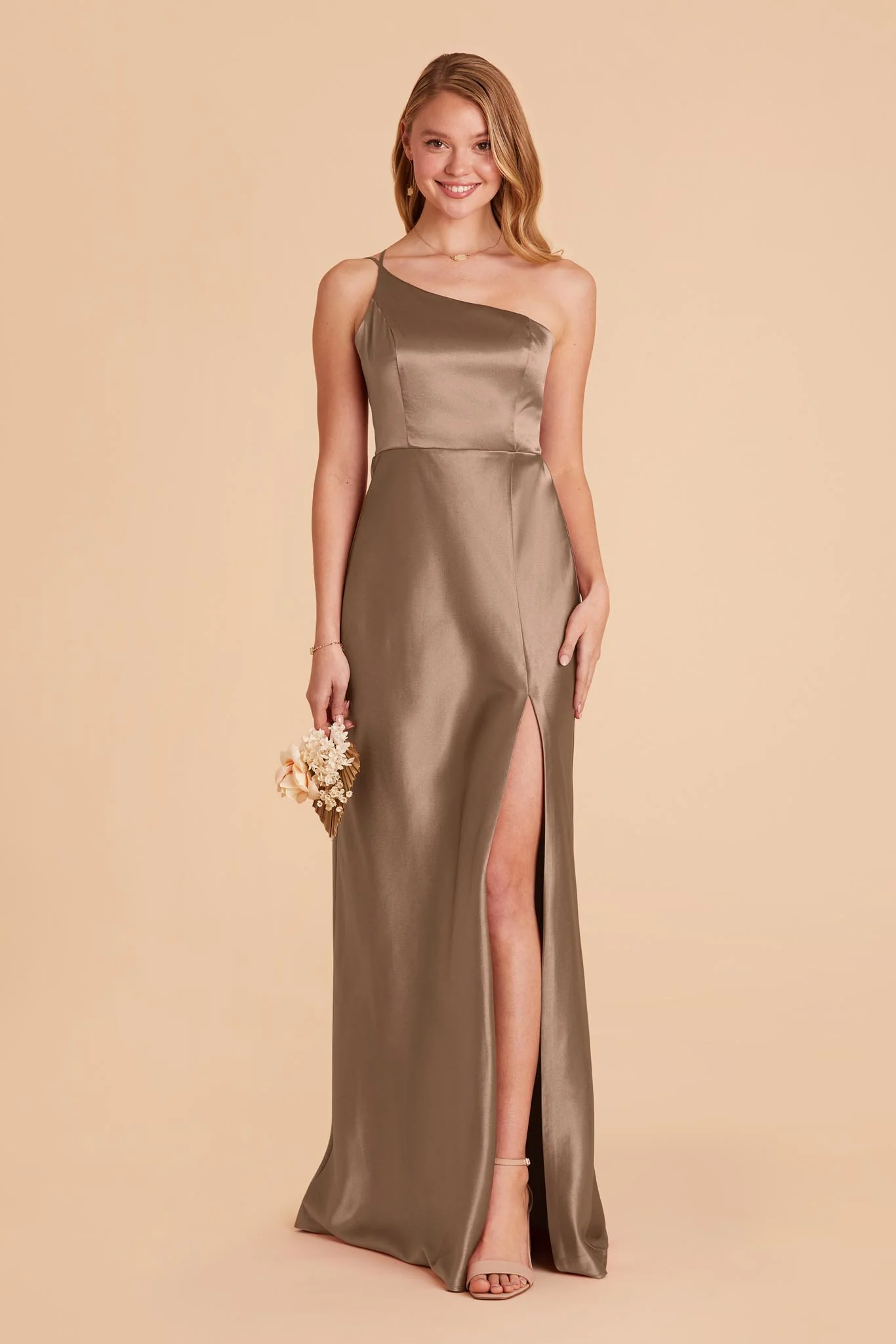 Kensie Shiny Satin Dress - Mocha