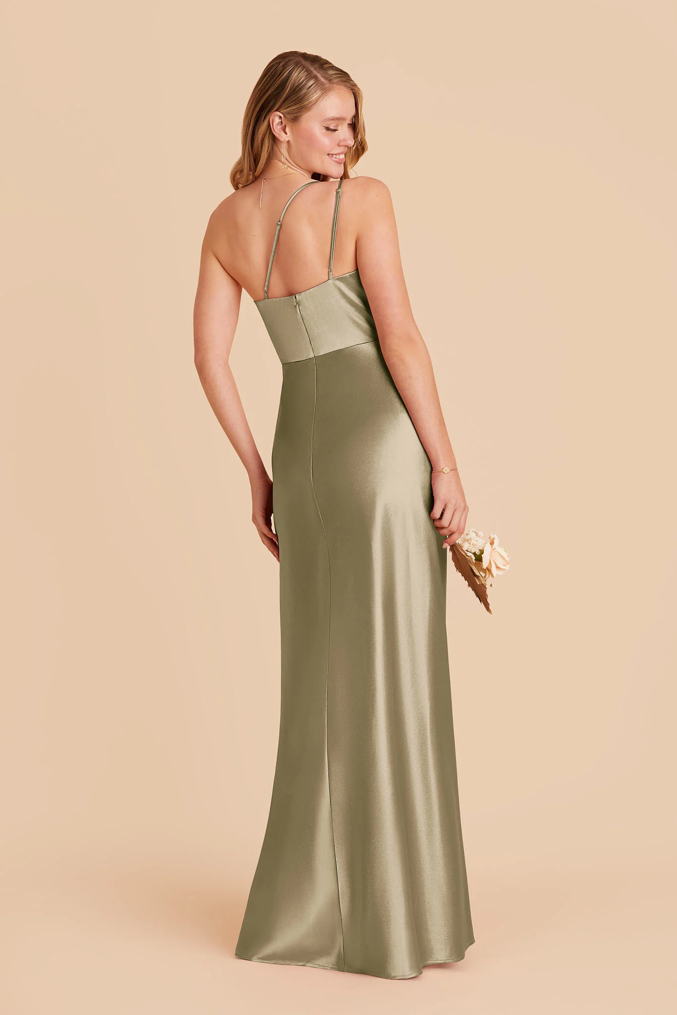 Kensie Shiny Satin Dress - Moss Green - Image 4