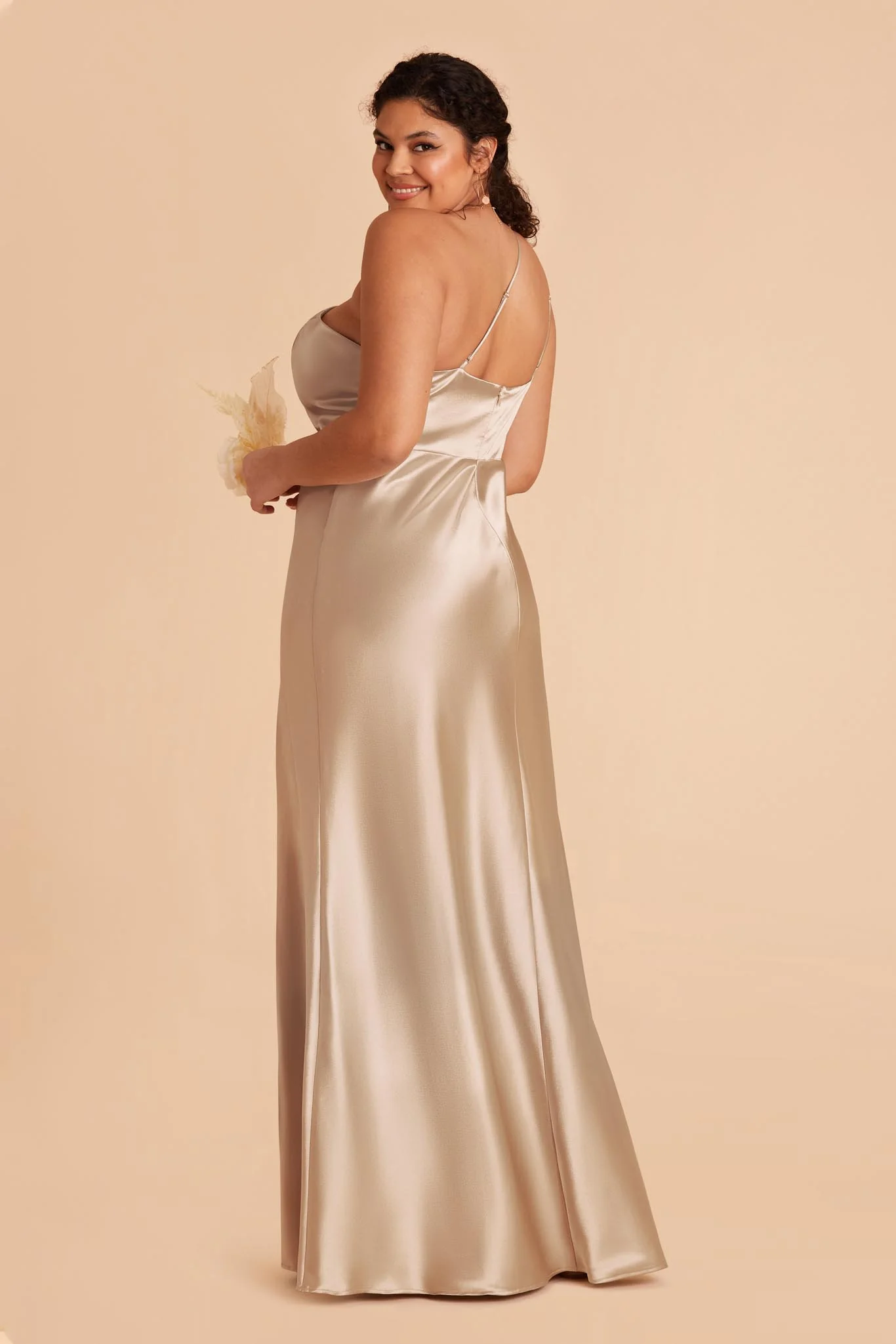 Kensie Shiny Satin Dress - Neutral Champagne - Image 8