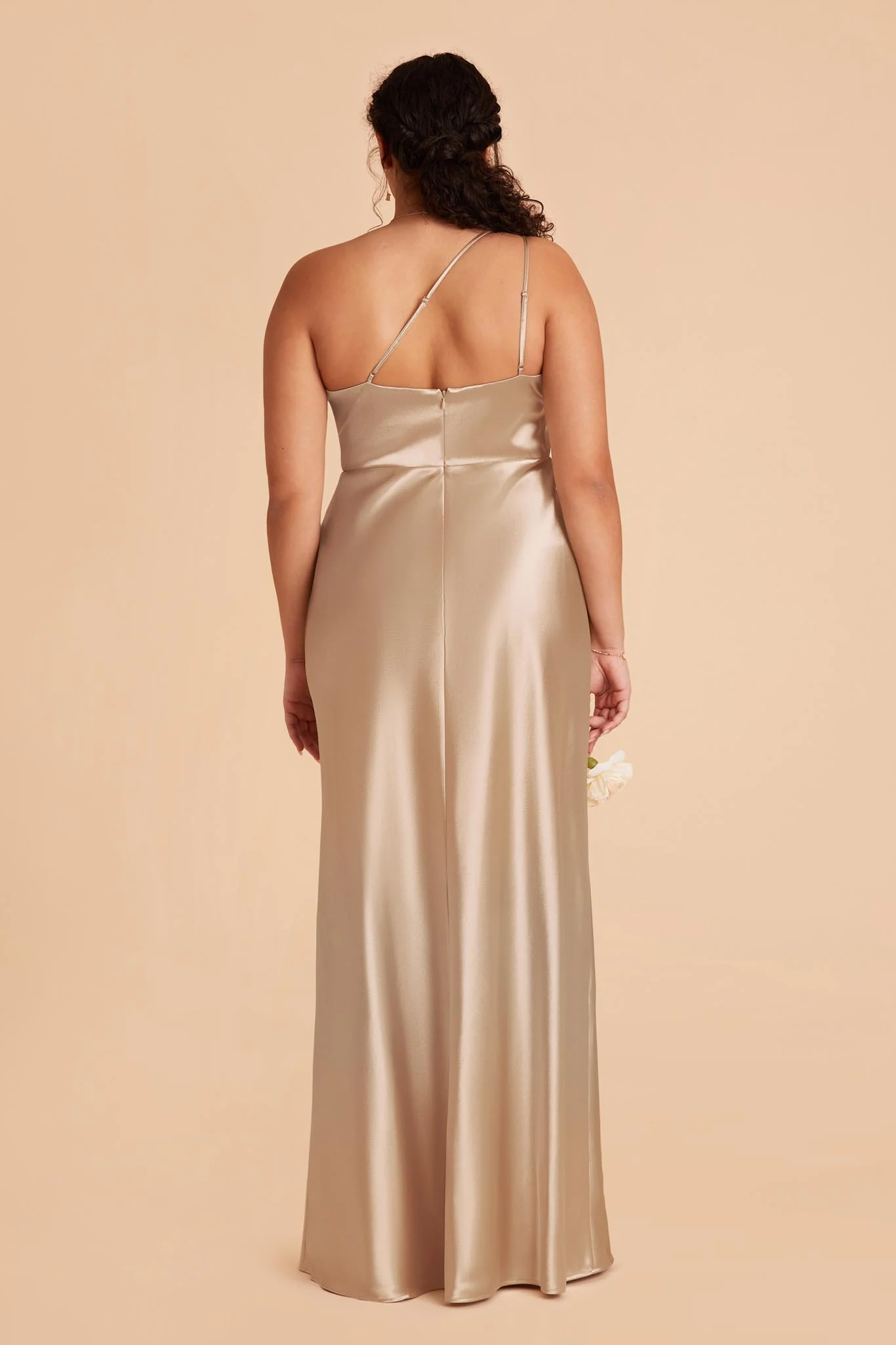 Kensie Shiny Satin Dress - Neutral Champagne - Image 9