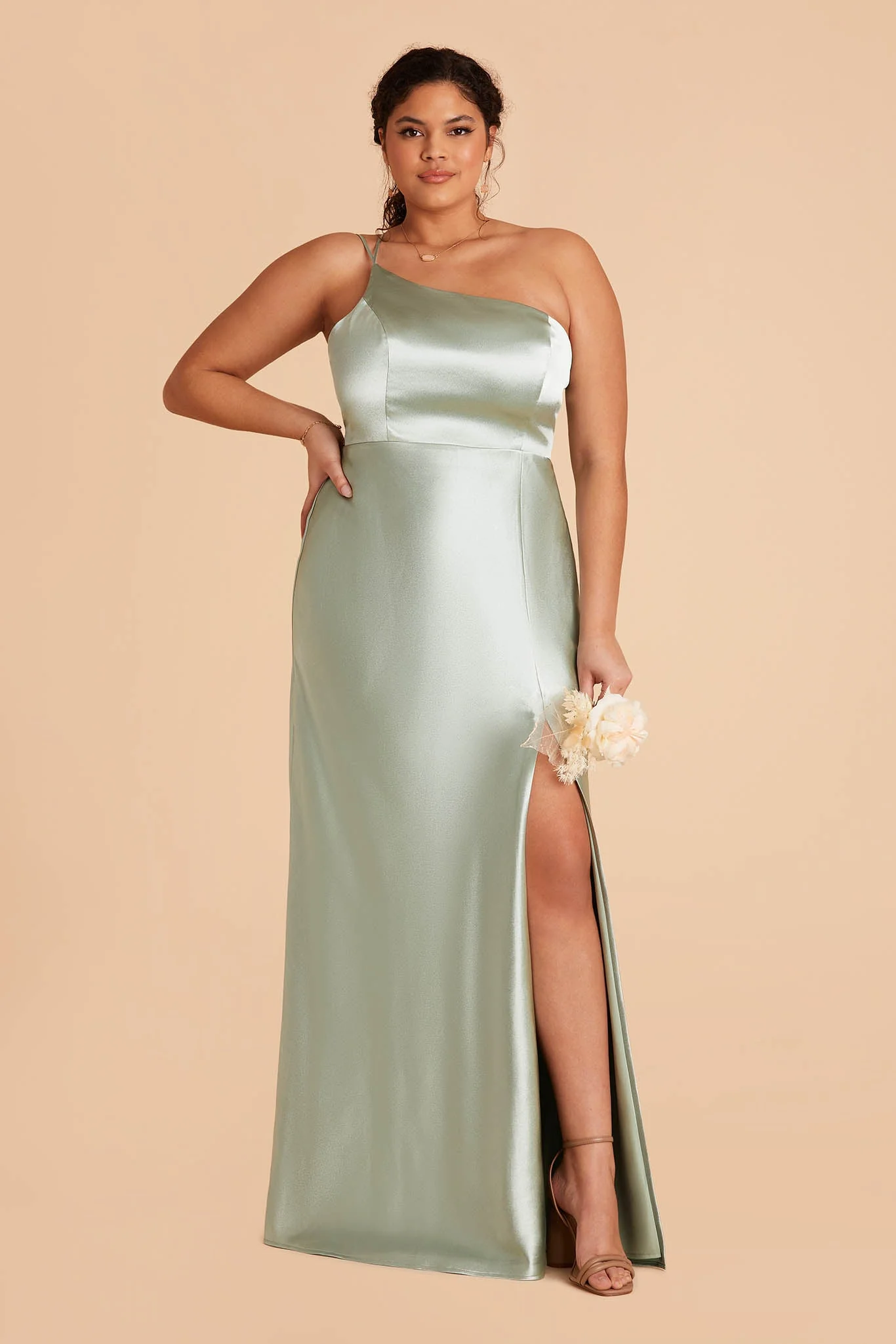 Kensie Shiny Satin Dress - Sage - Image 13