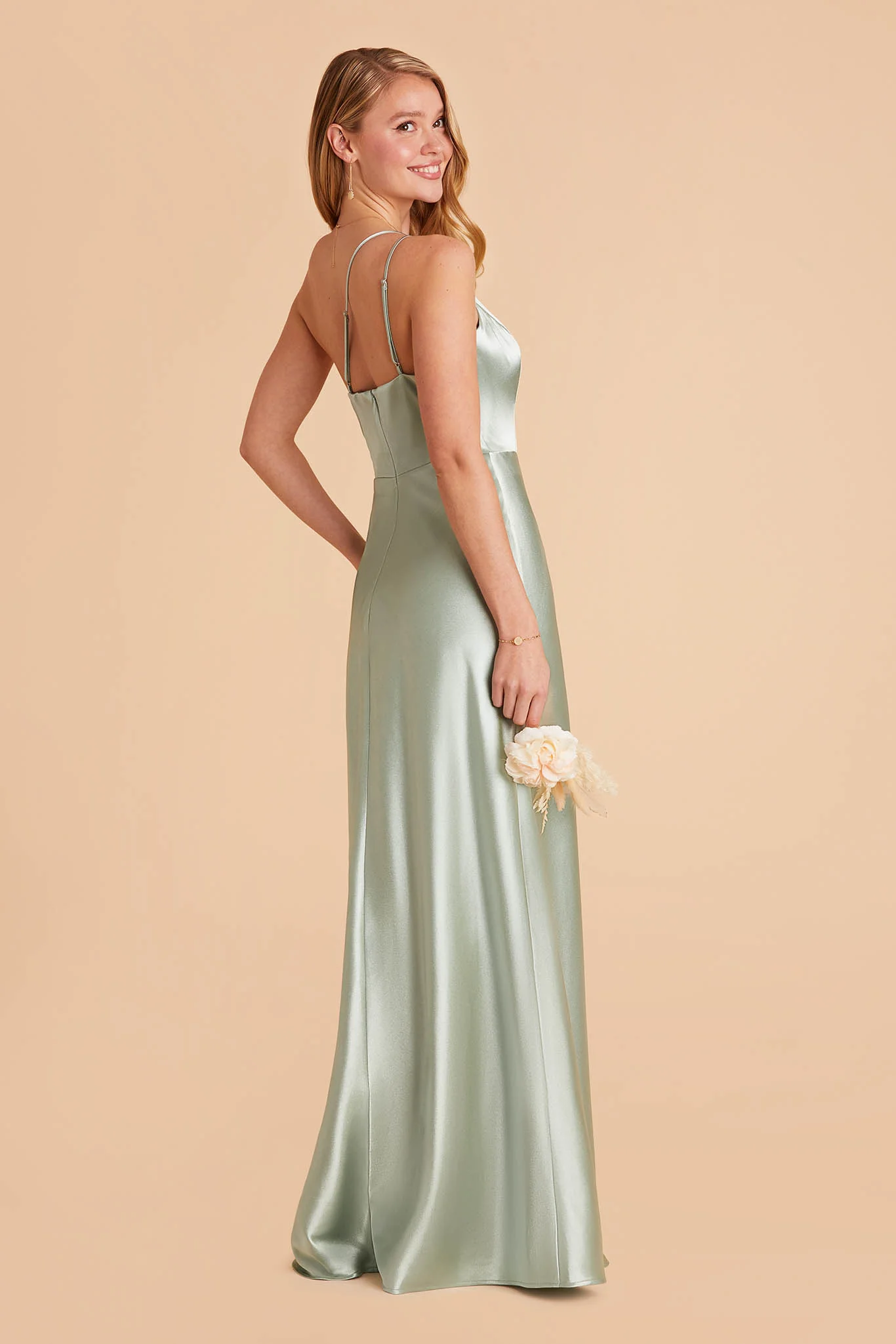 Kensie Shiny Satin Dress - Sage - Image 8