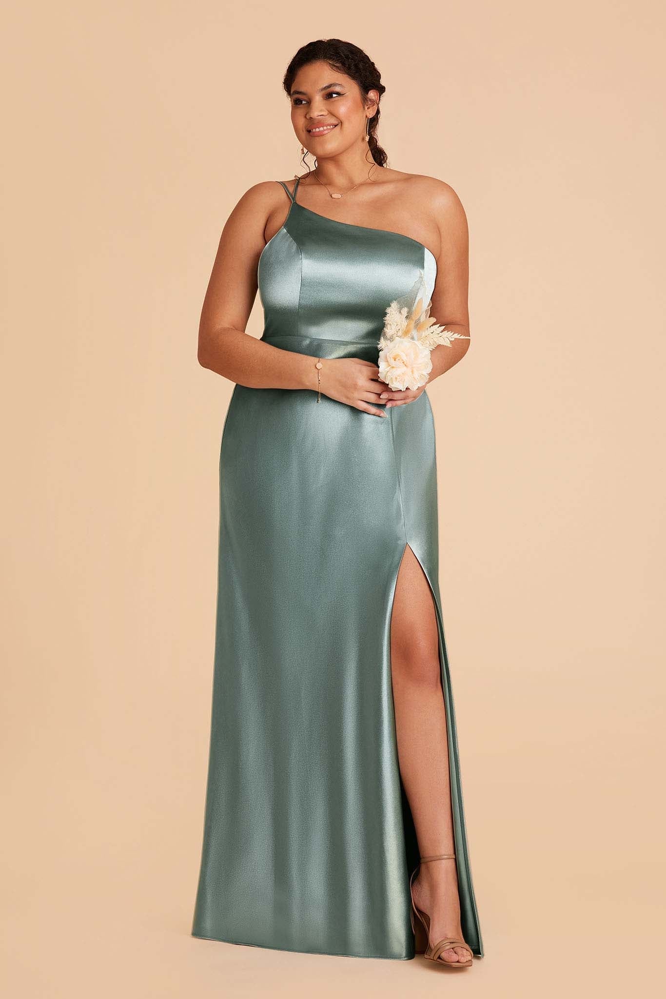 Kensie Shiny Satin Dress - Sea Glass - Image 7