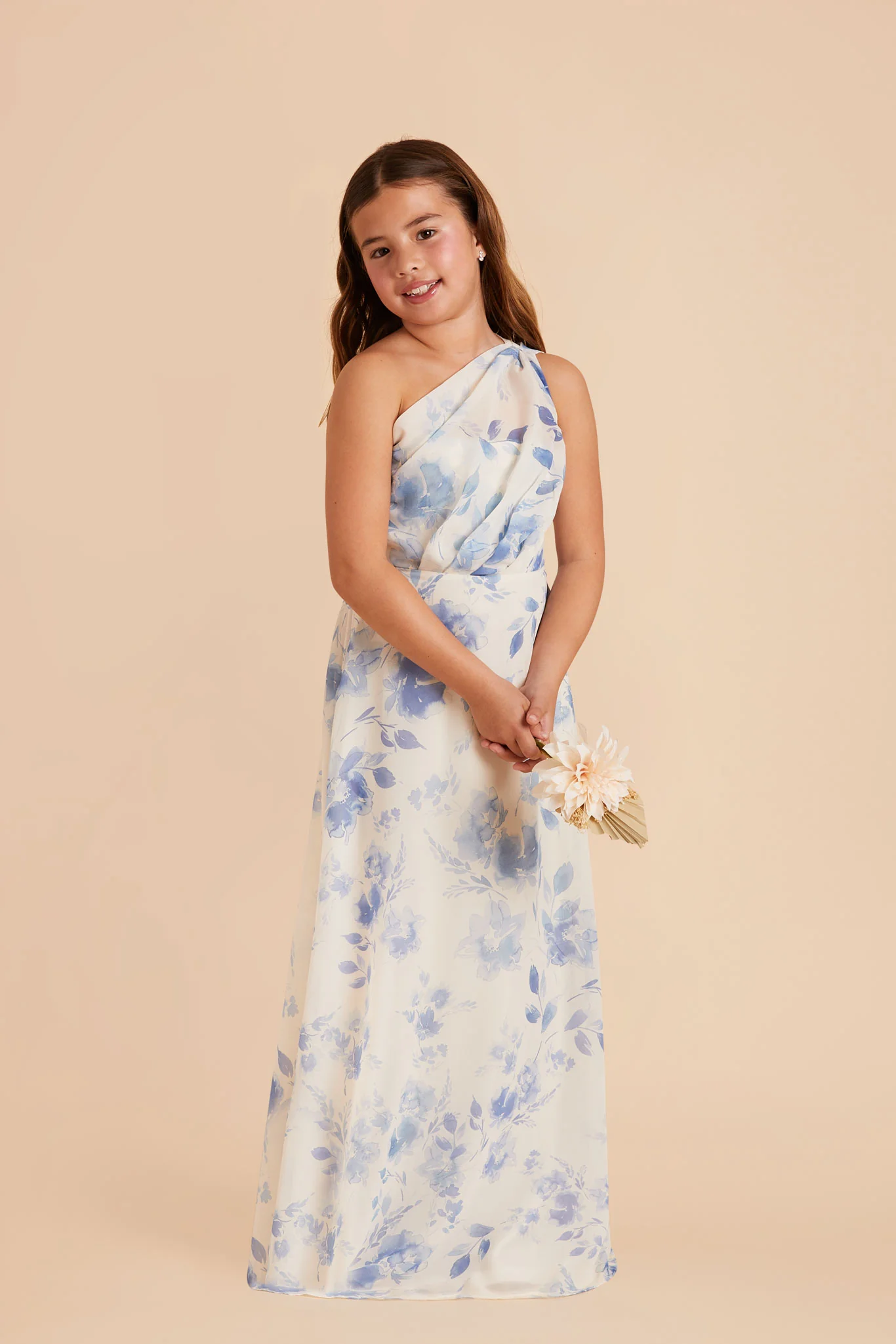 Swatch - Chiffon in Blue Rococo Floral - Image 4