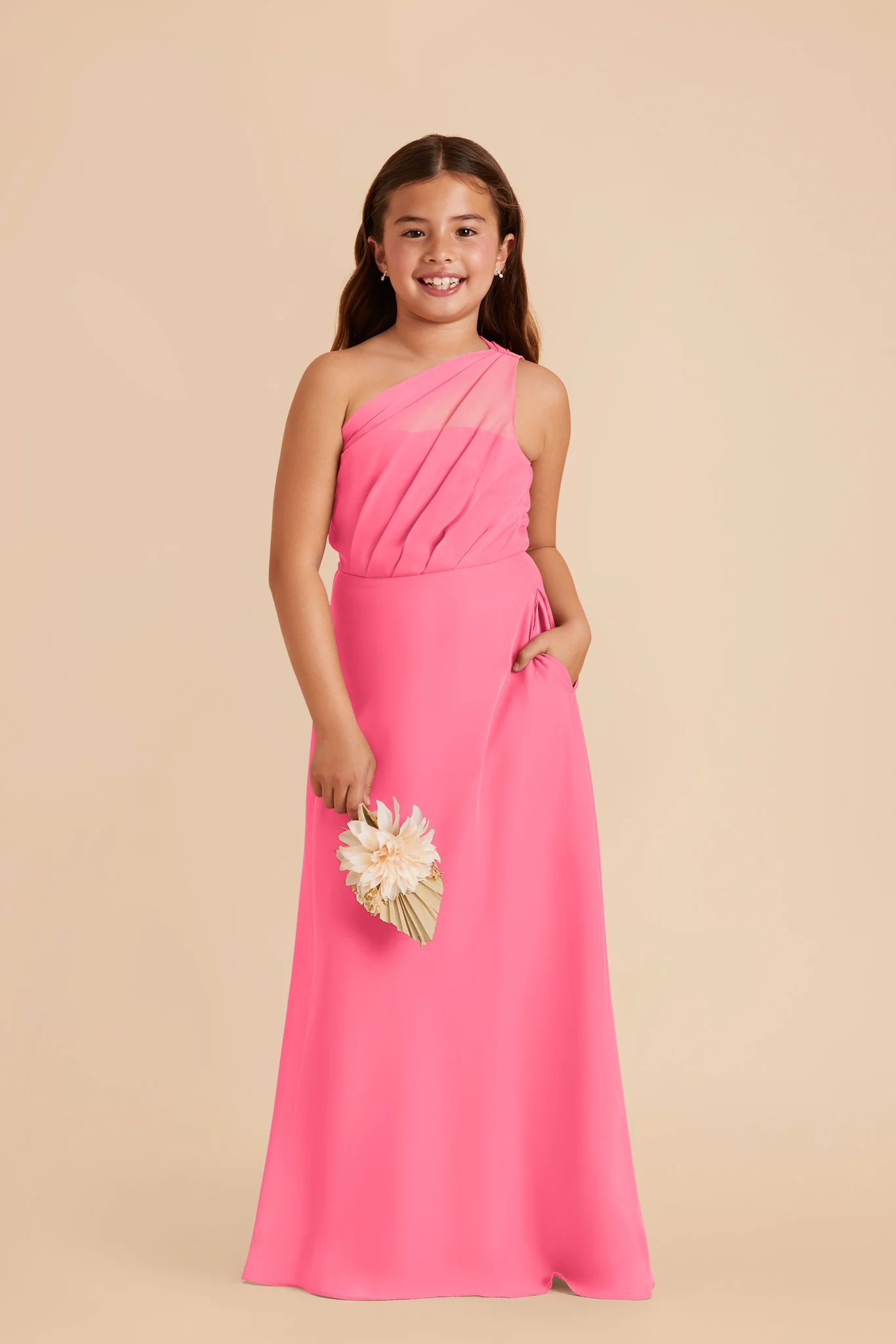 Kiara Junior Chiffon Dress - Bon Bon Pink