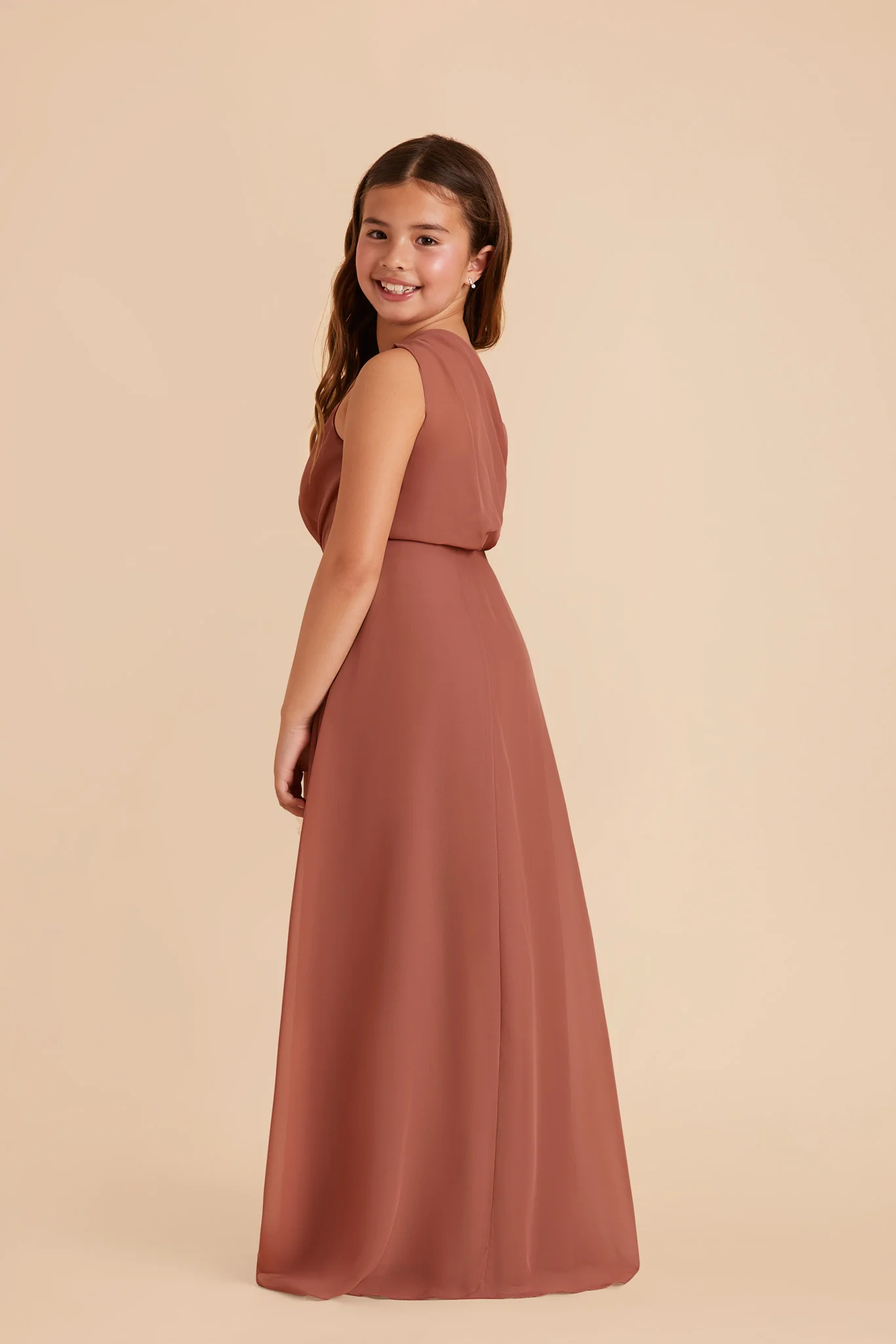 Kiara Junior Chiffon Dress - Desert Rose - Image 3