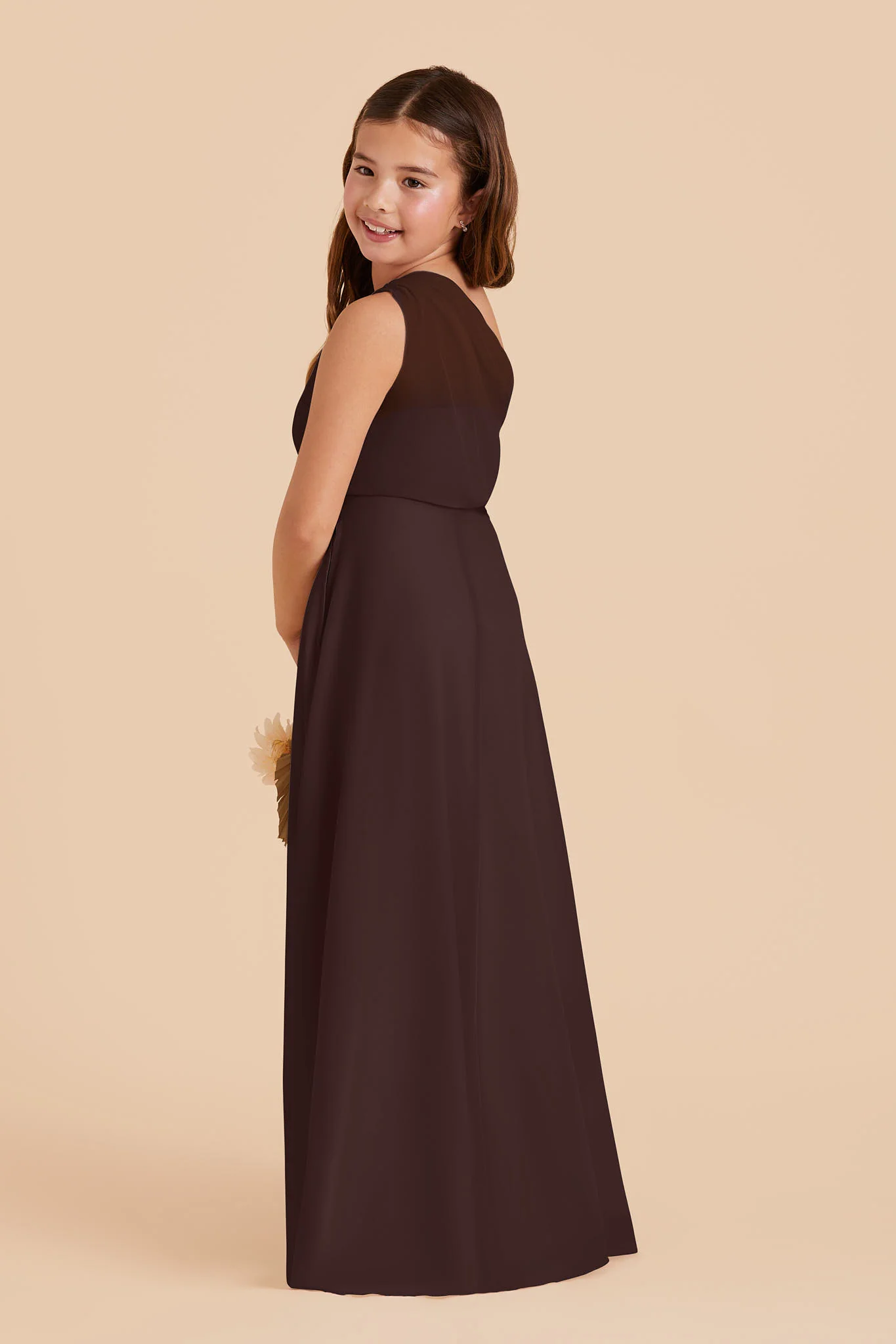 Kiara Junior Chiffon Dress - Espresso - Image 3
