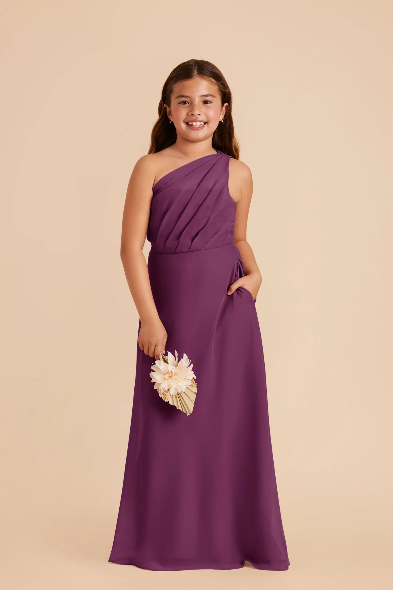 Kiara Junior Chiffon Dress - Fig - Image 2