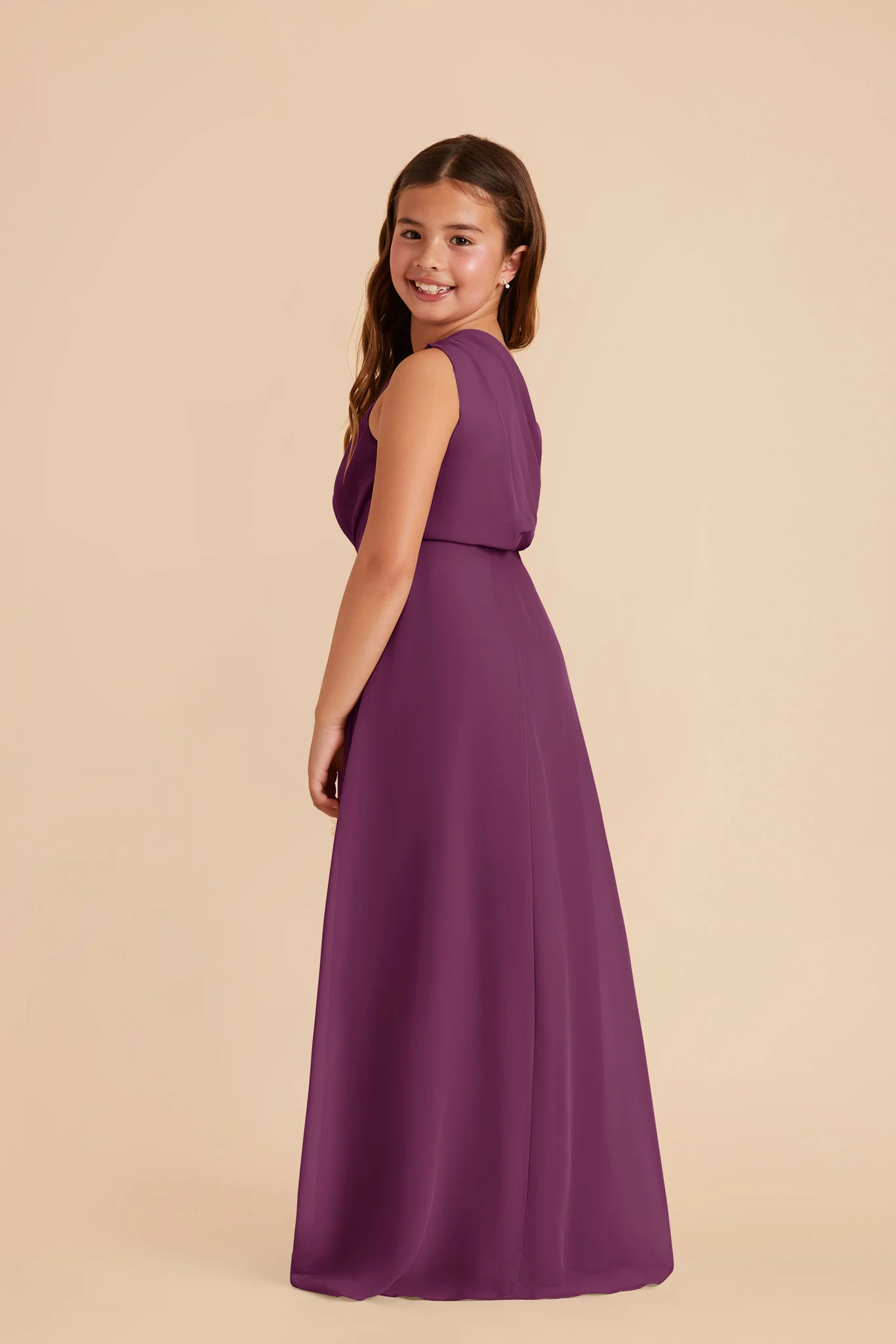 Kiara Junior Chiffon Dress - Fig - Image 3