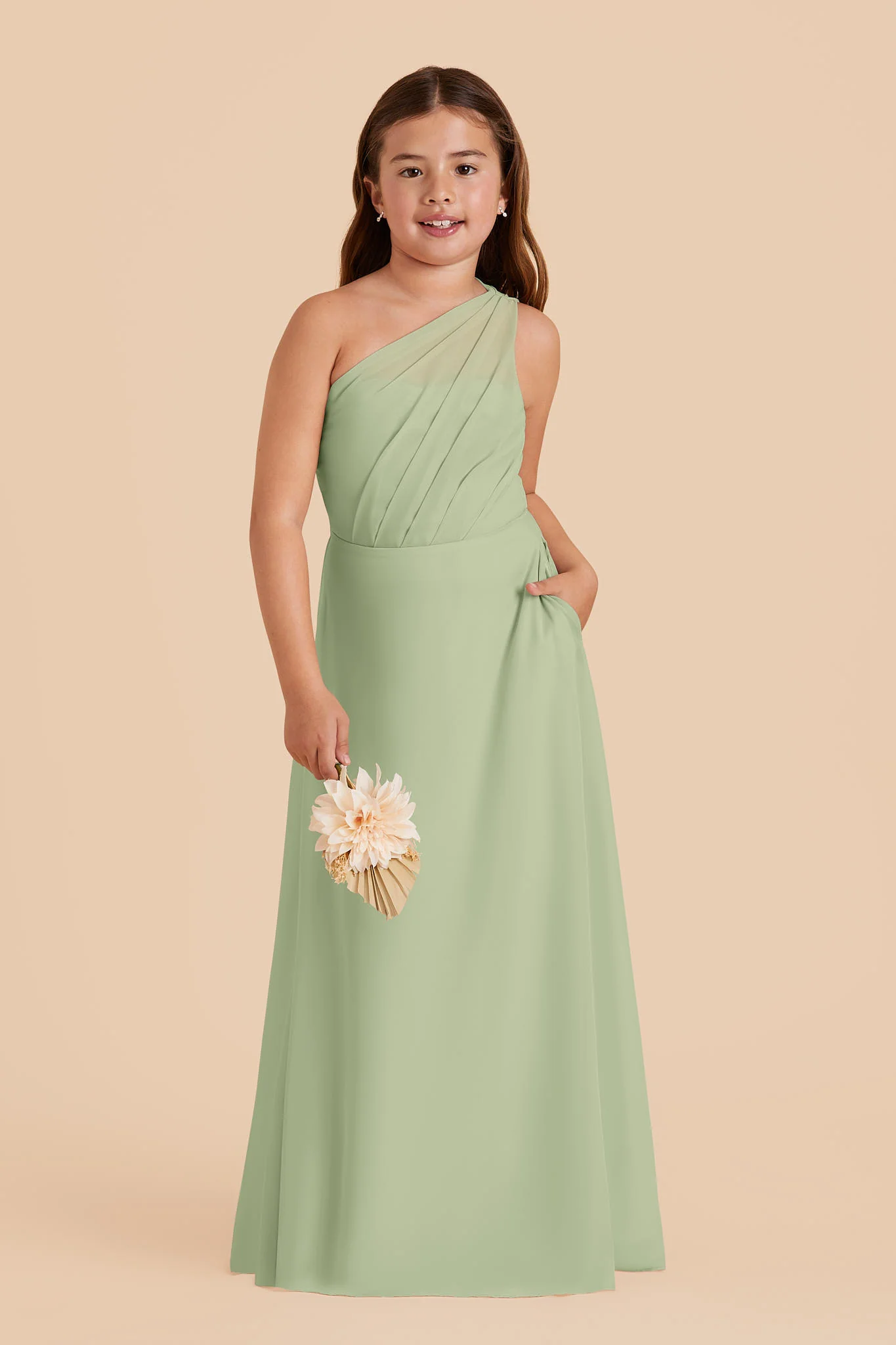 Kiara Junior Chiffon Dress - Pistachio - Image 2