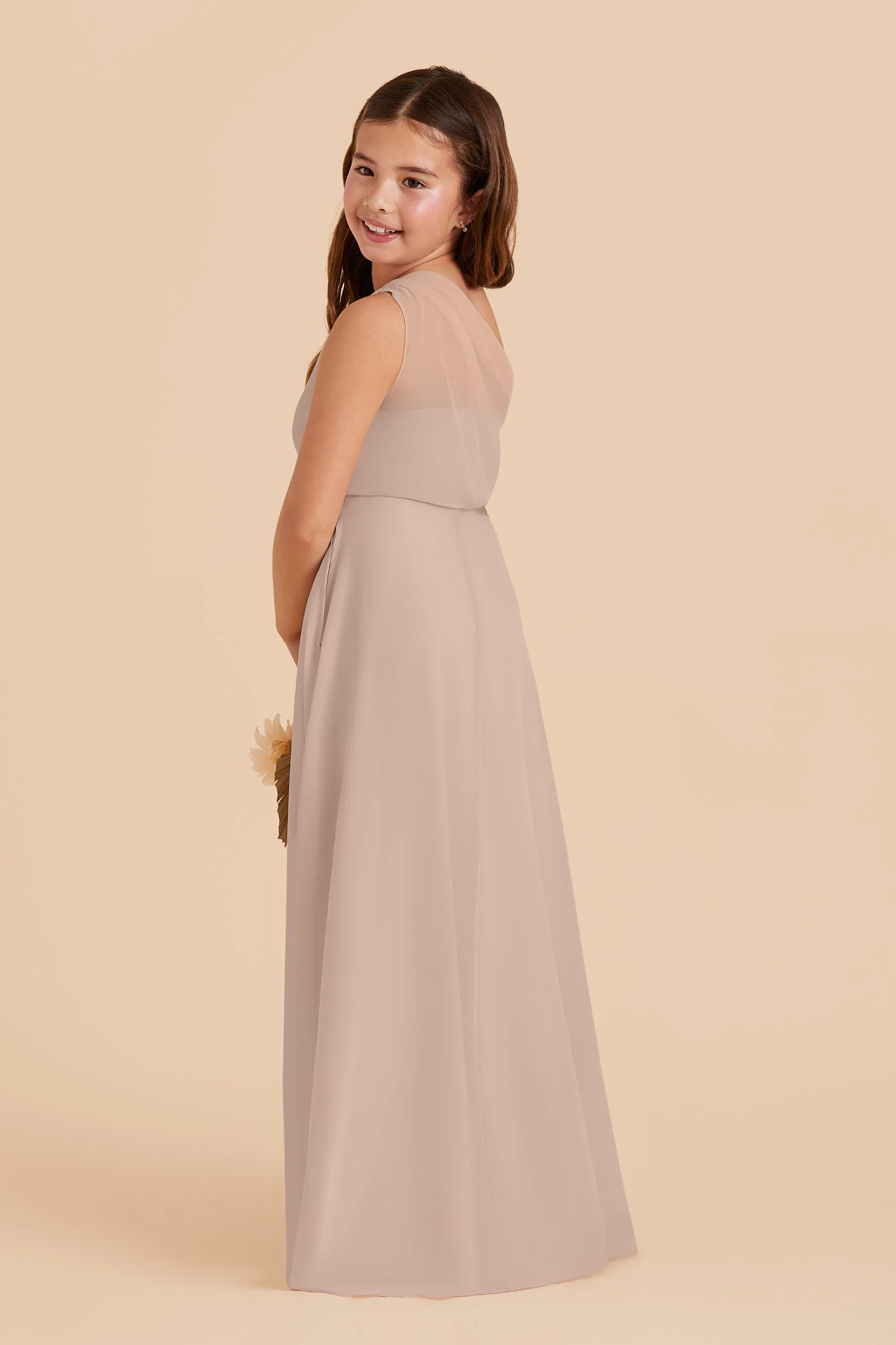 Kiara Junior Chiffon Dress - Taupe - Image 3