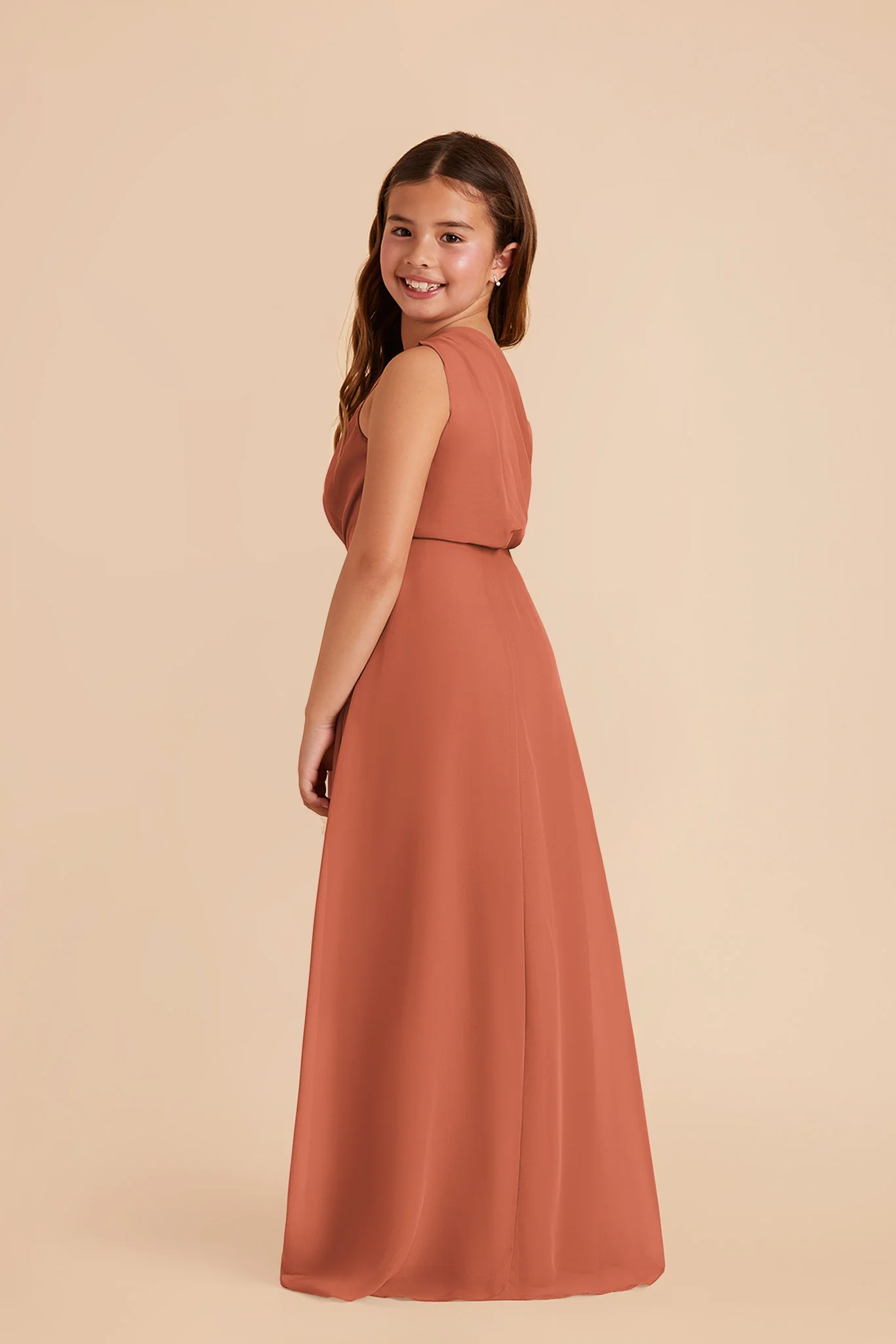 Kiara Junior Chiffon Dress - Terracotta - Image 2