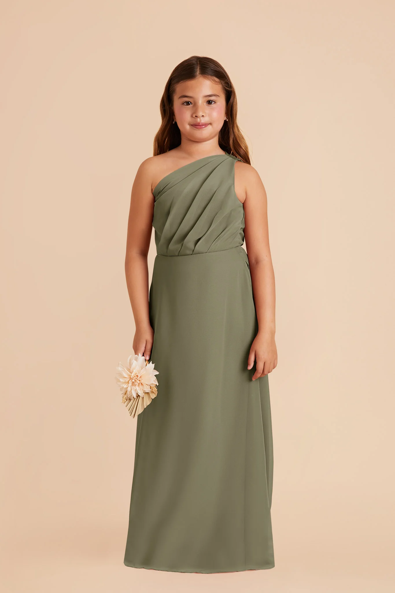 Kiara Junior Chiffon Dress - Thyme - Image 3