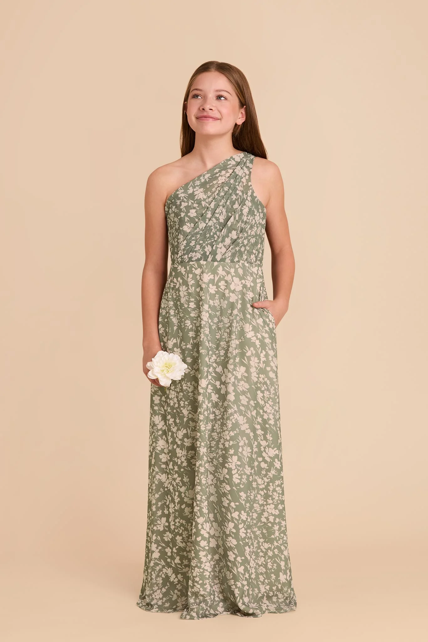 Kiara Junior Chiffon Dress - Thyme Dreamy Floral - Image 2