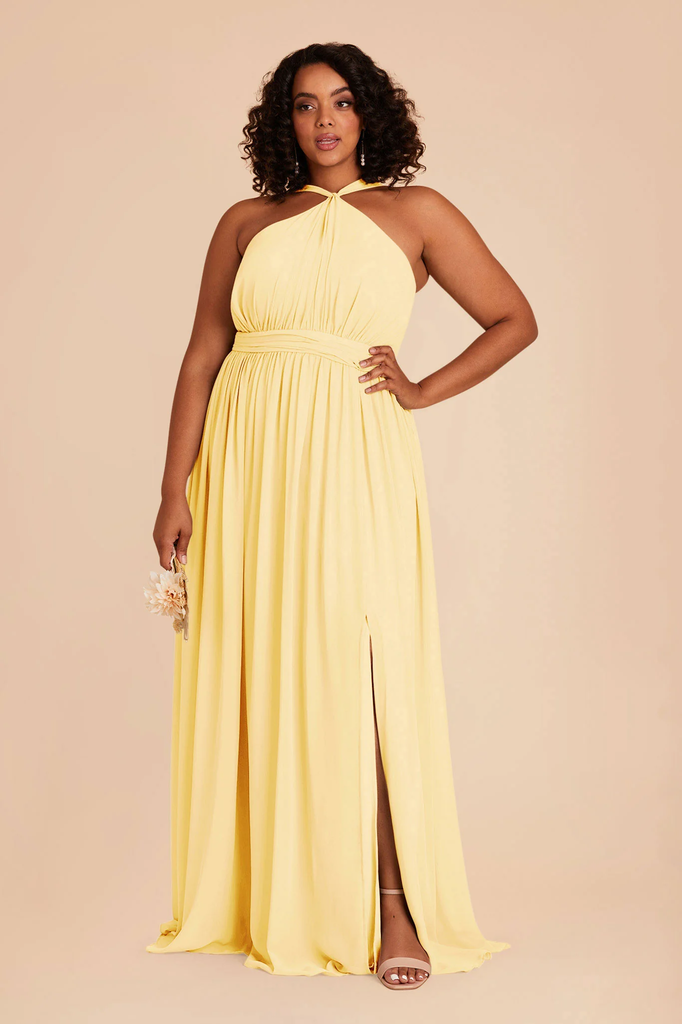 Kiko Chiffon Dress - Lemon Sorbet - Image 2