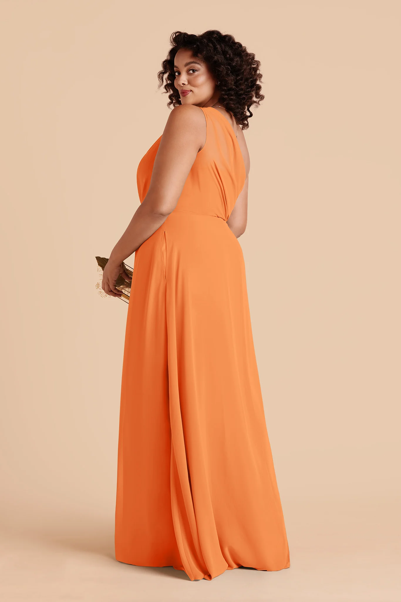Kira Chiffon Dress - Apricot - Image 5