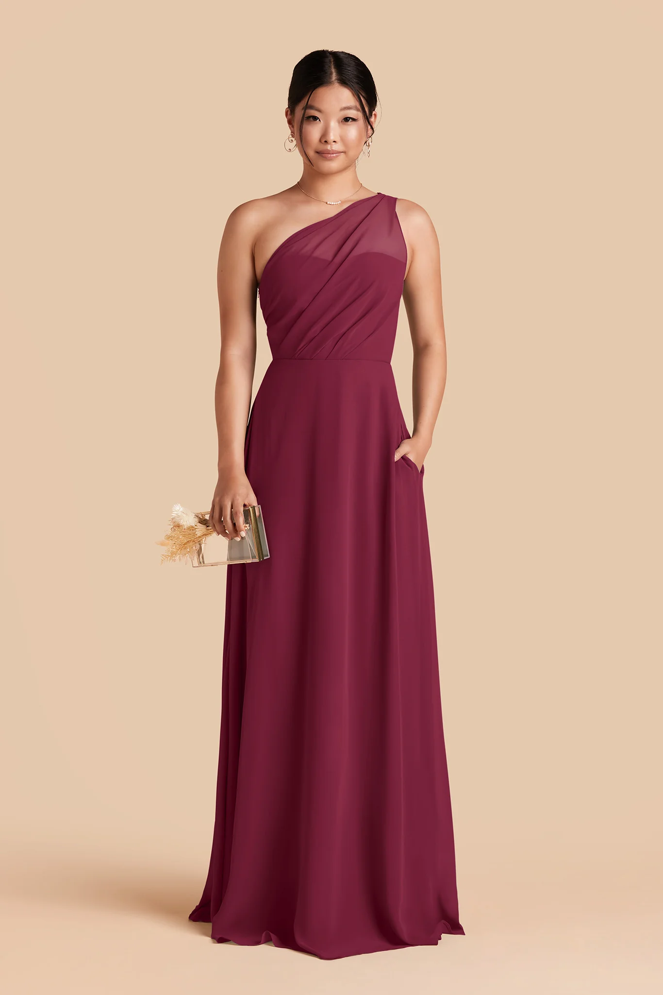 Kira Chiffon Dress - Berry - Image 3