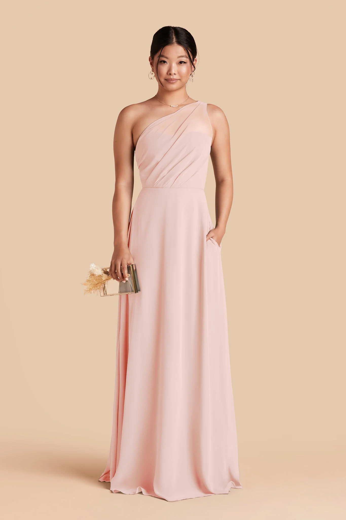 Kira Chiffon Dress - Blush Pink - Image 3