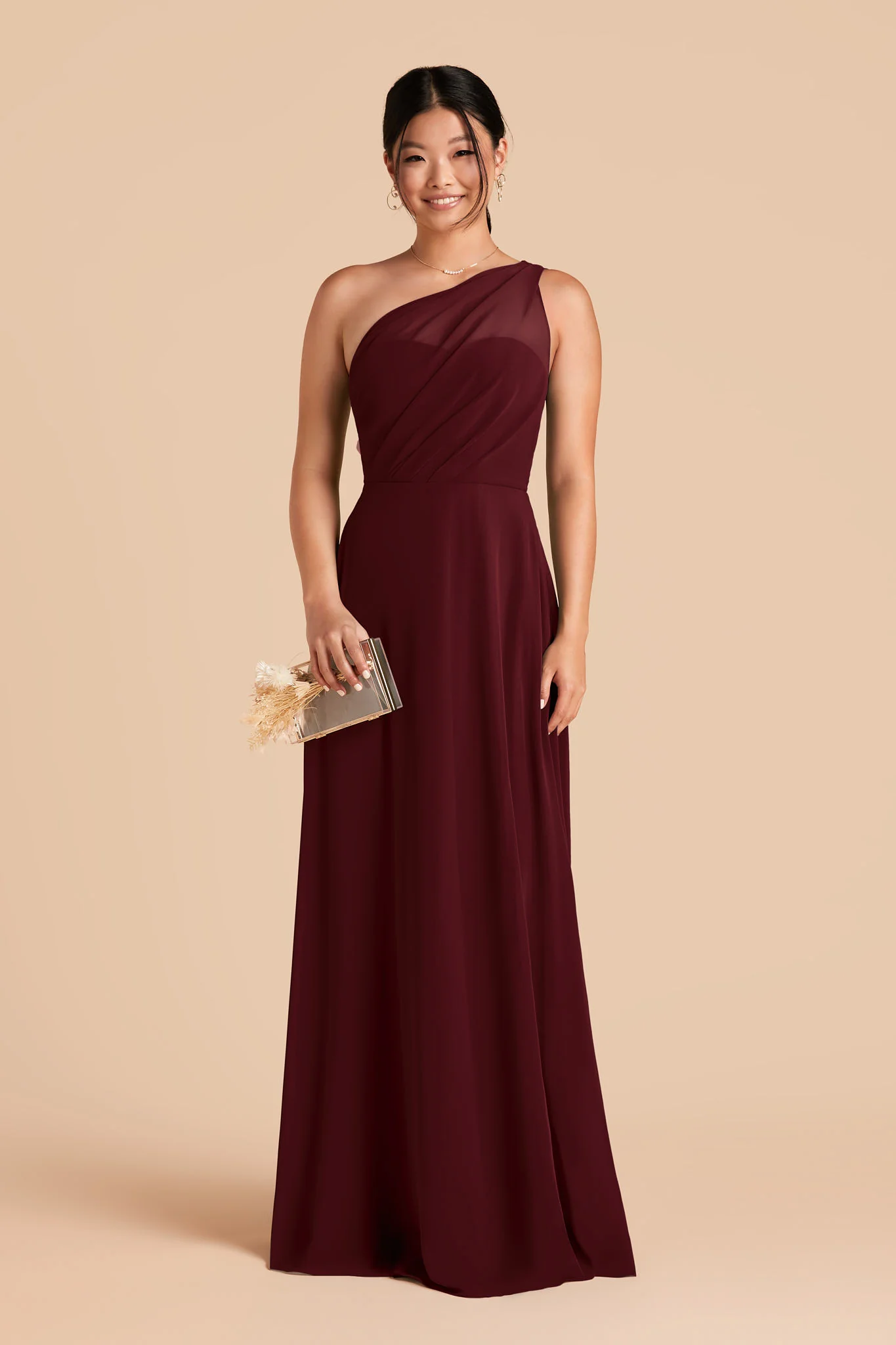Kira Chiffon Dress - Cabernet