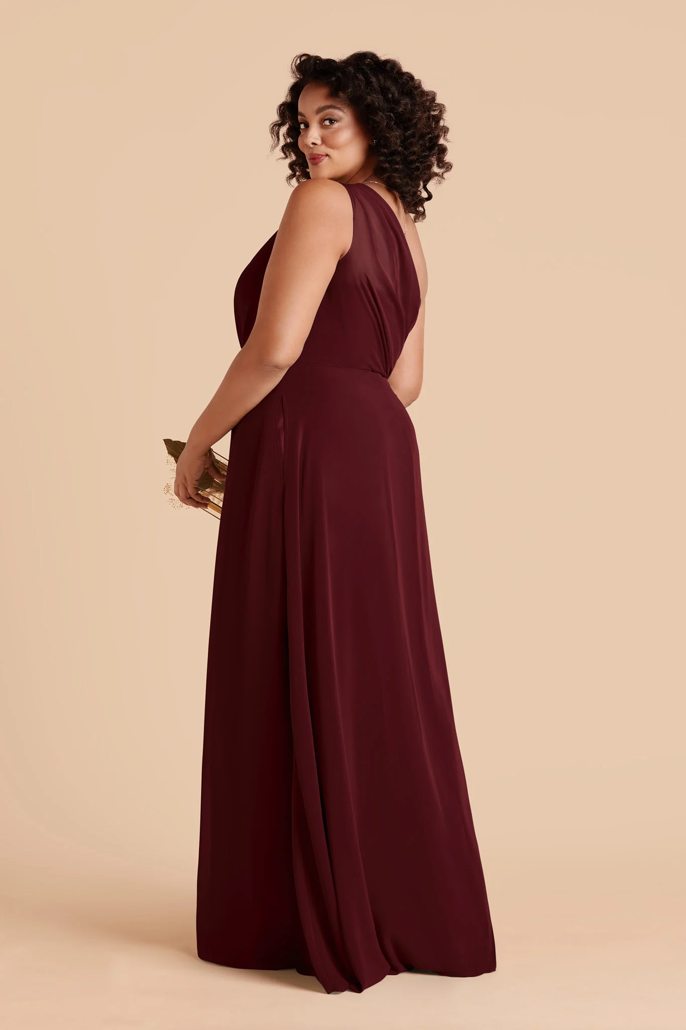 Kira Chiffon Dress - Cabernet - Image 5