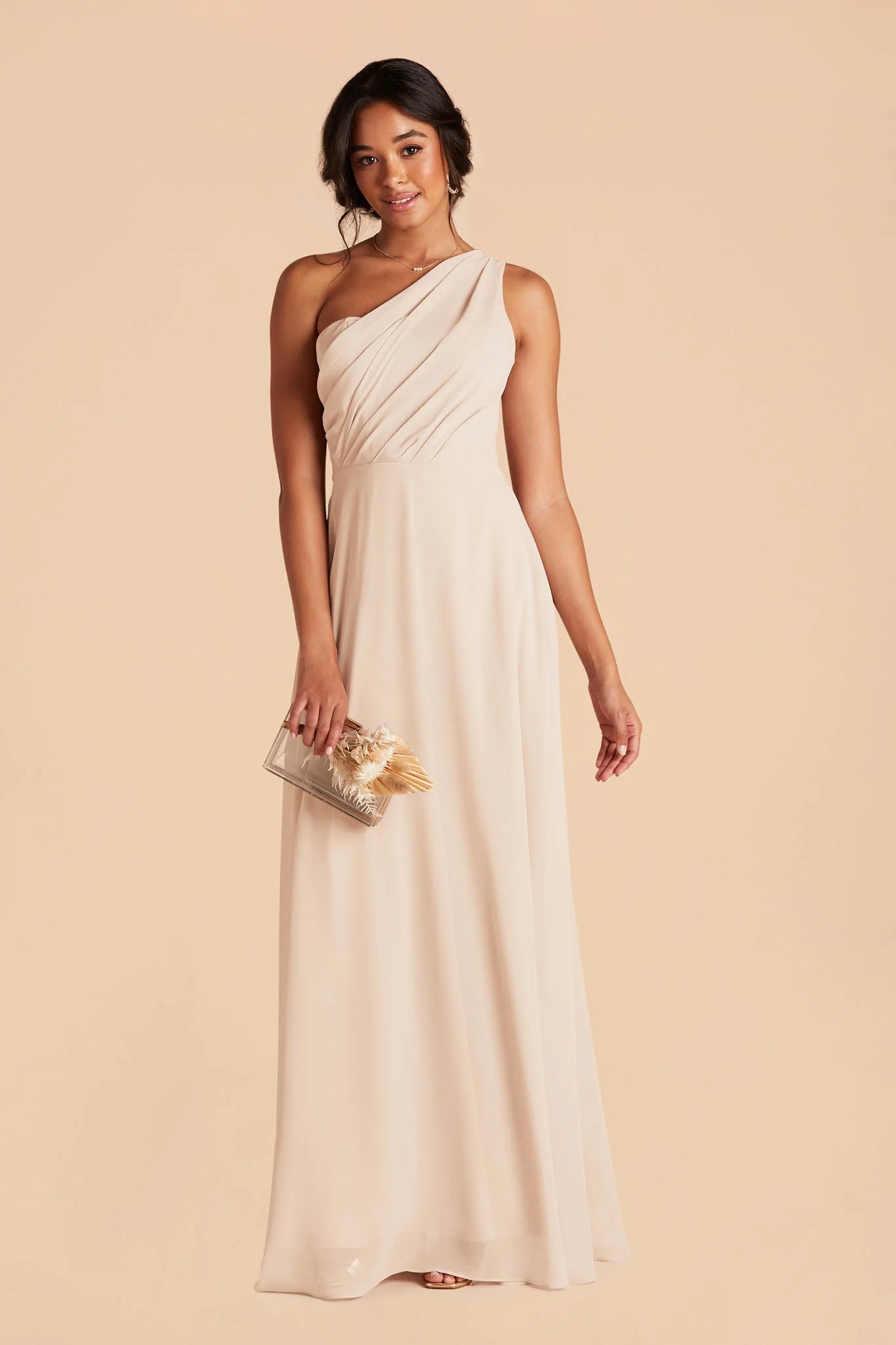 Kira Chiffon Dress - Champagne - Image 4