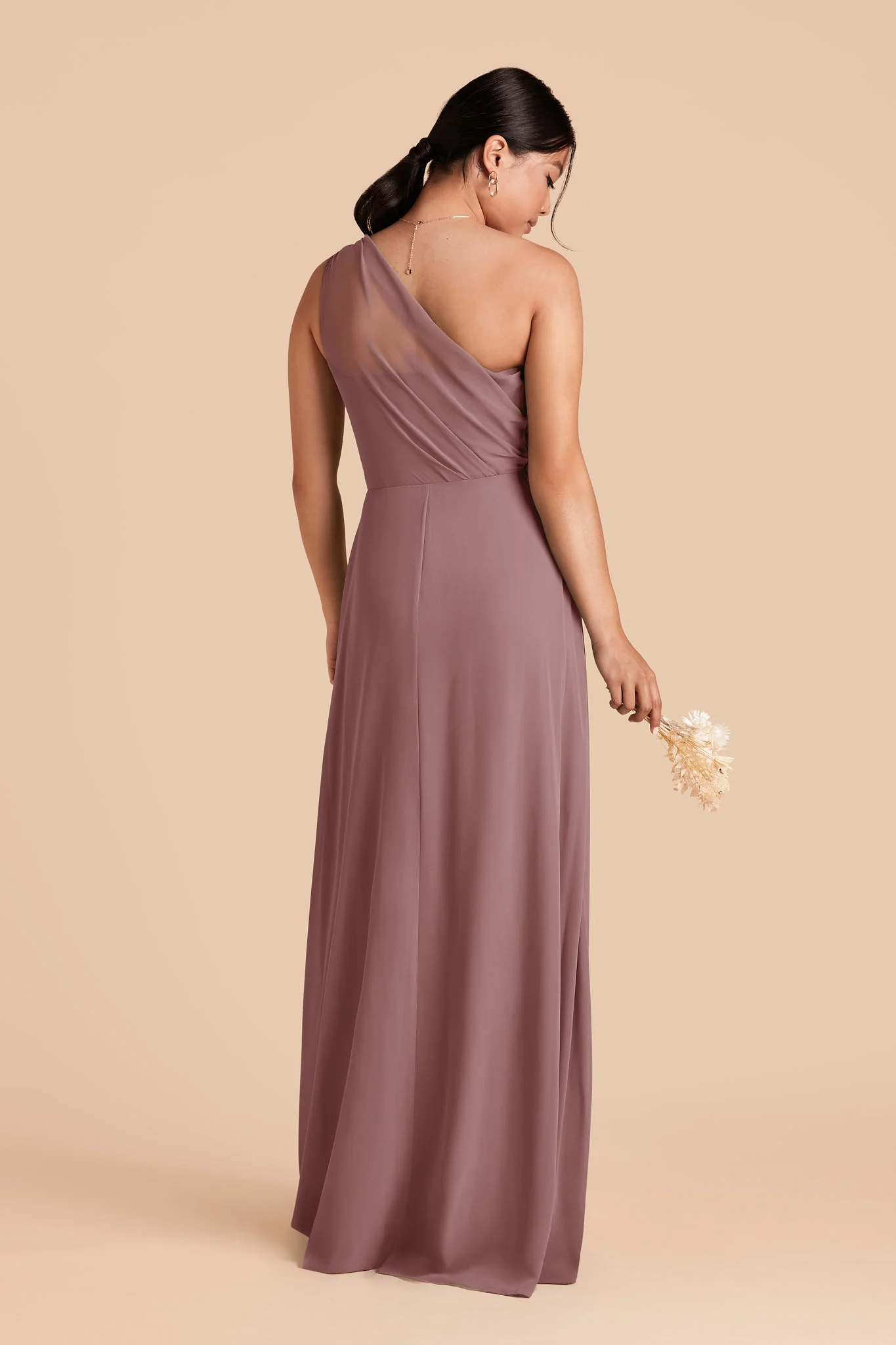 Kira Chiffon Dress - Dark Mauve - Image 4