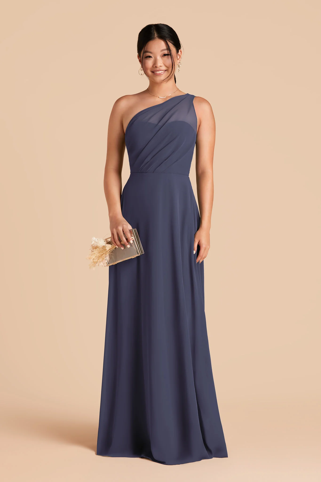 Kira Chiffon Dress - Dusk Blue