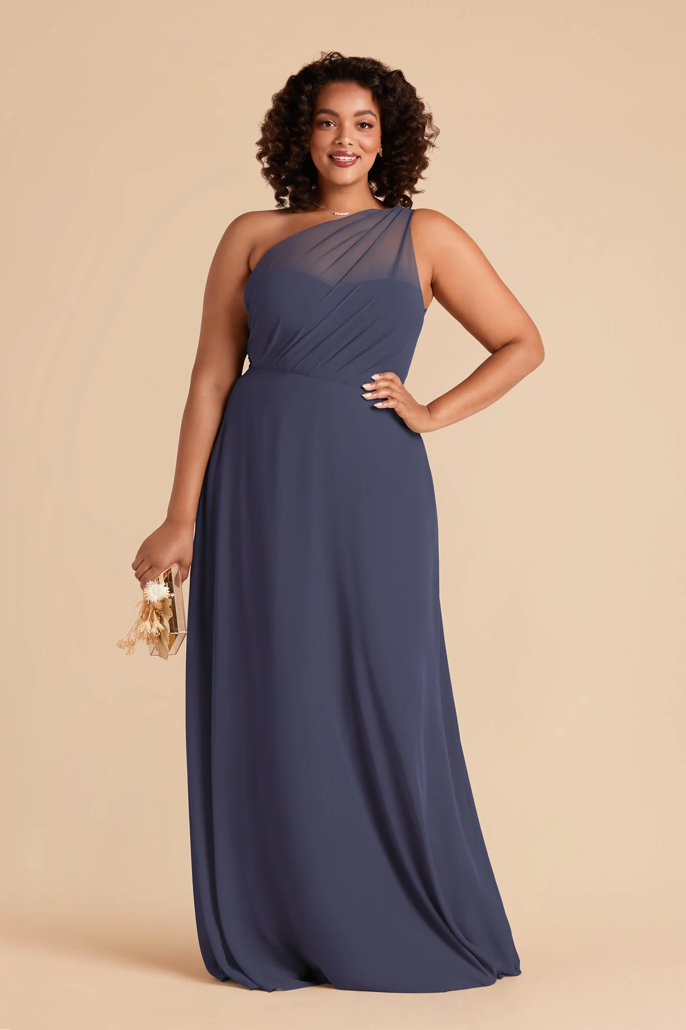 Kira Chiffon Dress - Dusk Blue - Image 2