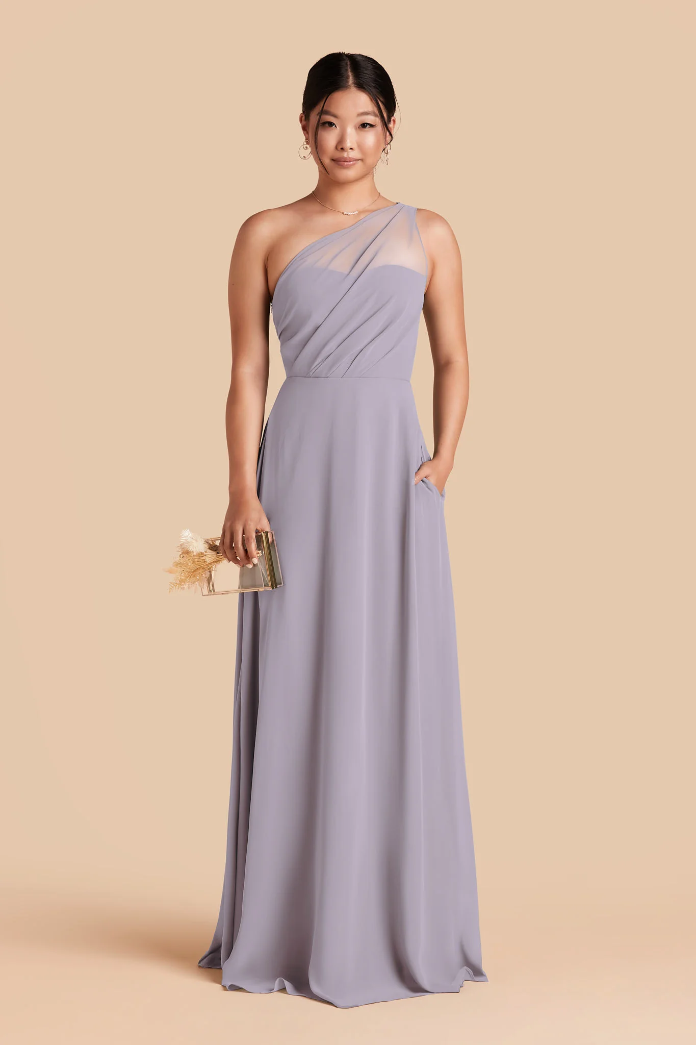 Kira Chiffon Dress - Dusty Lilac - Image 3