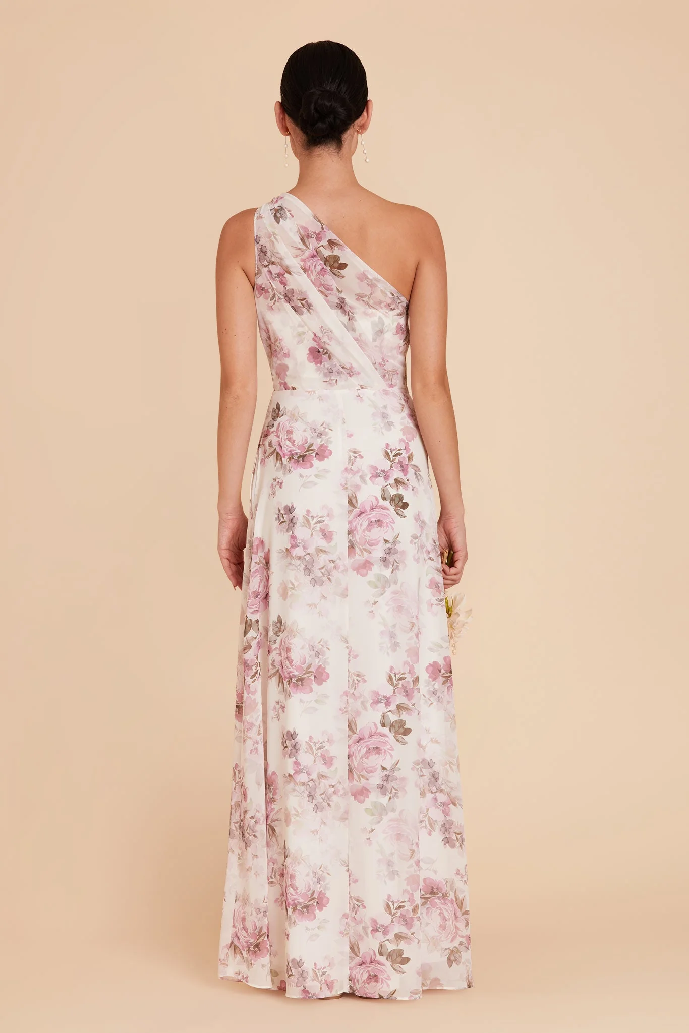 Kira Chiffon Dress - Dusty Pink Peonies - Image 5