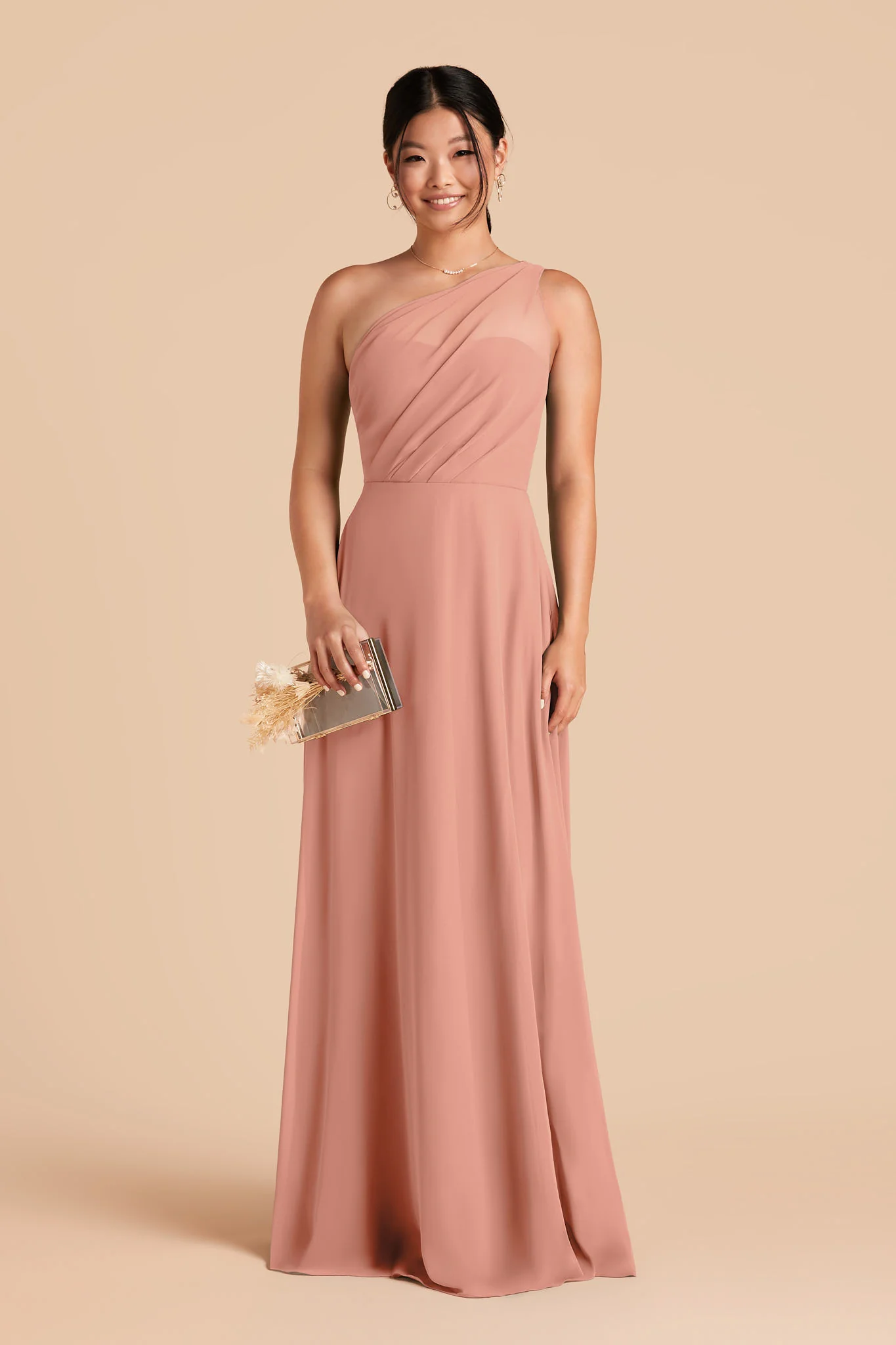 Kira Chiffon Dress - Dusty Rose - Image 2
