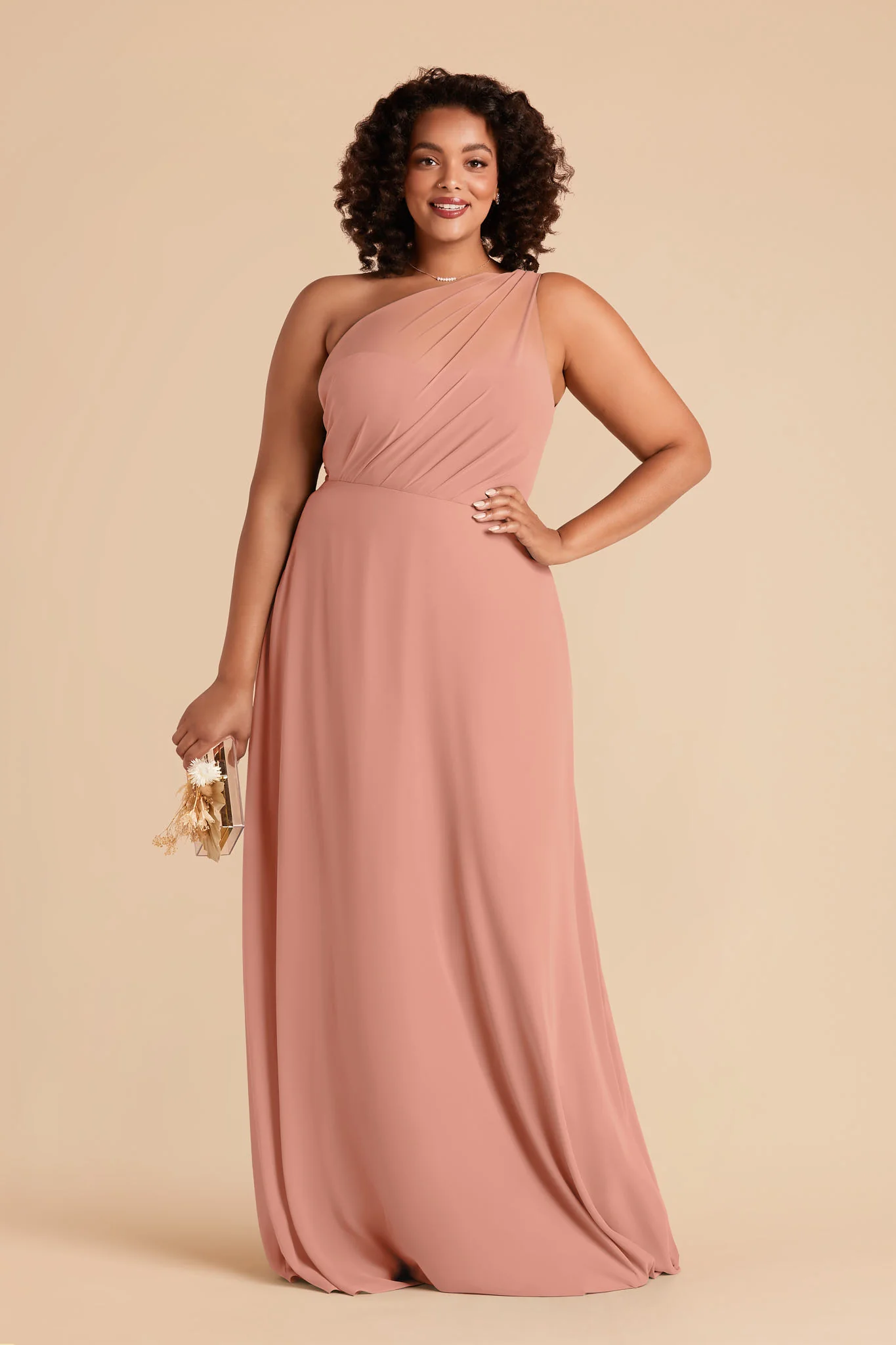 Kira Chiffon Dress - Dusty Rose - Image 3