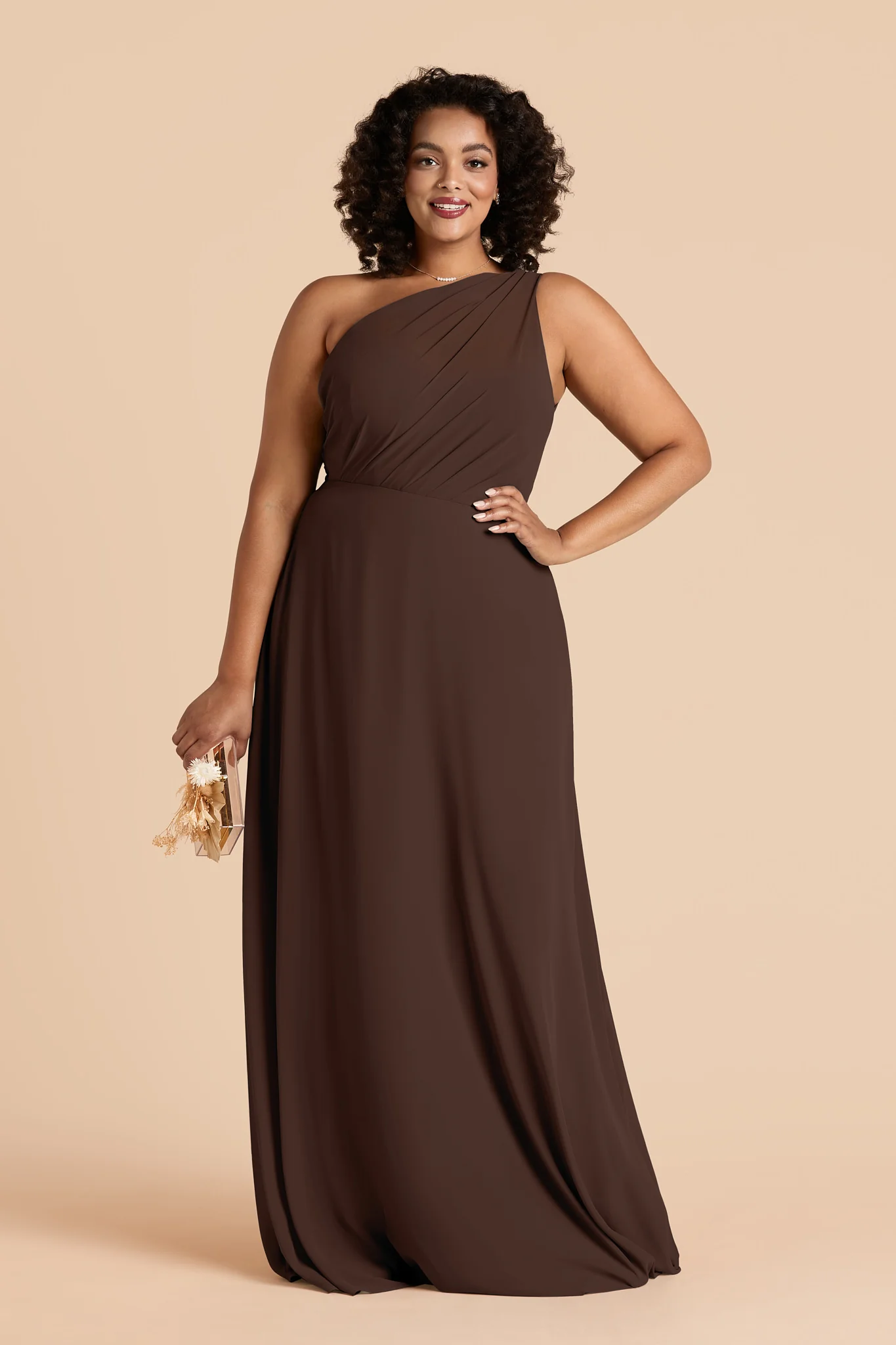Kira Chiffon Dress - Espresso - Image 2