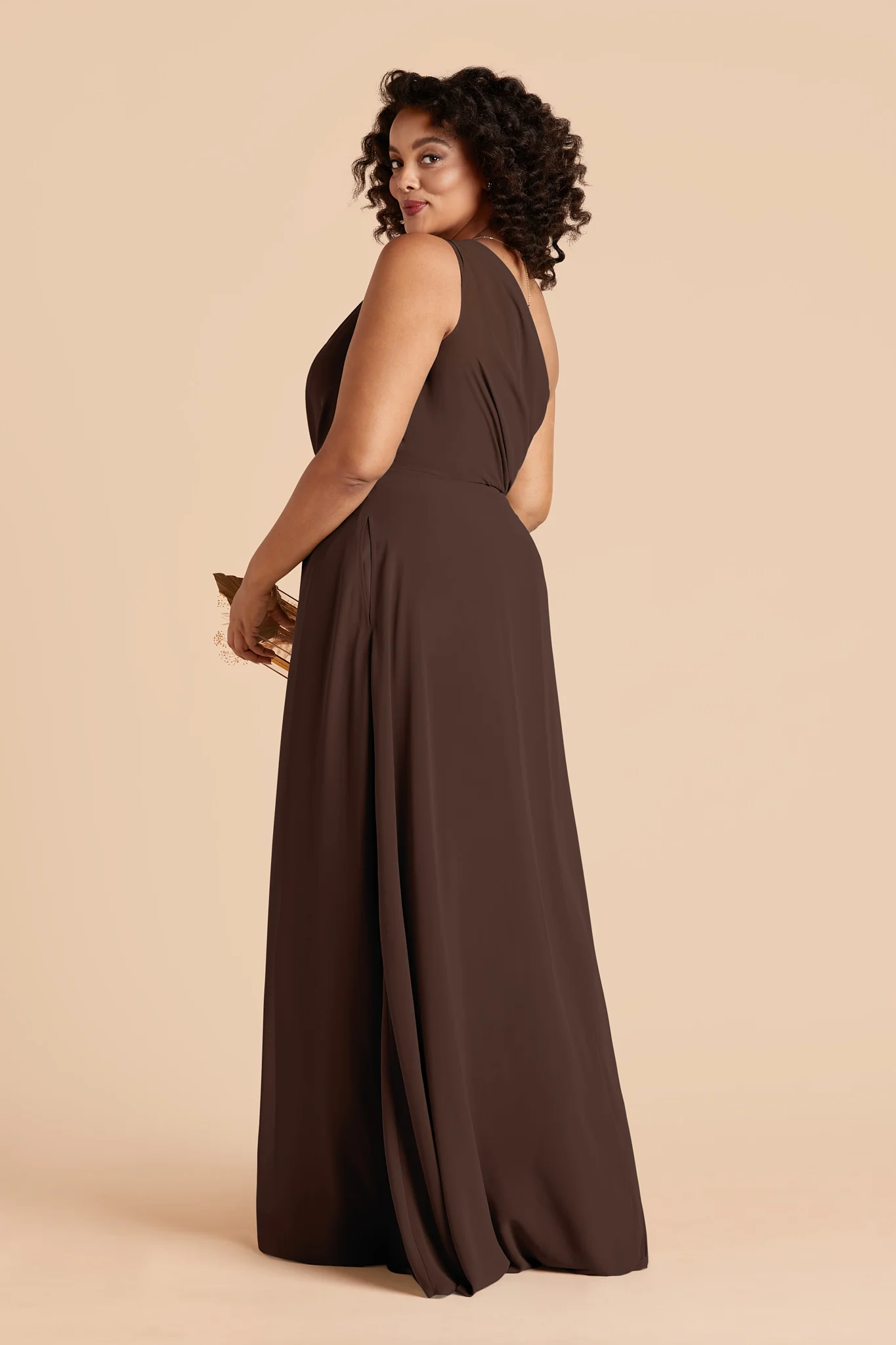 Kira Chiffon Dress - Espresso - Image 5