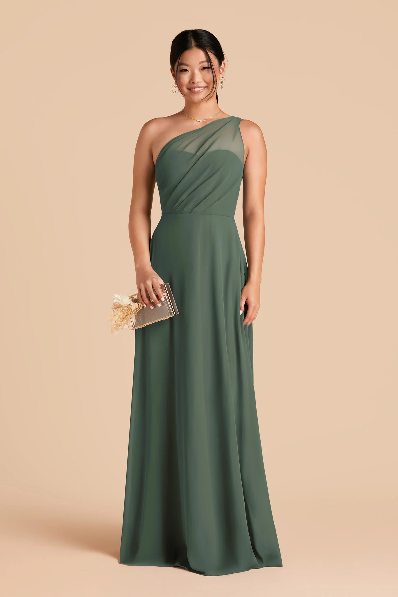 Kira Chiffon Dress - Eucalyptus
