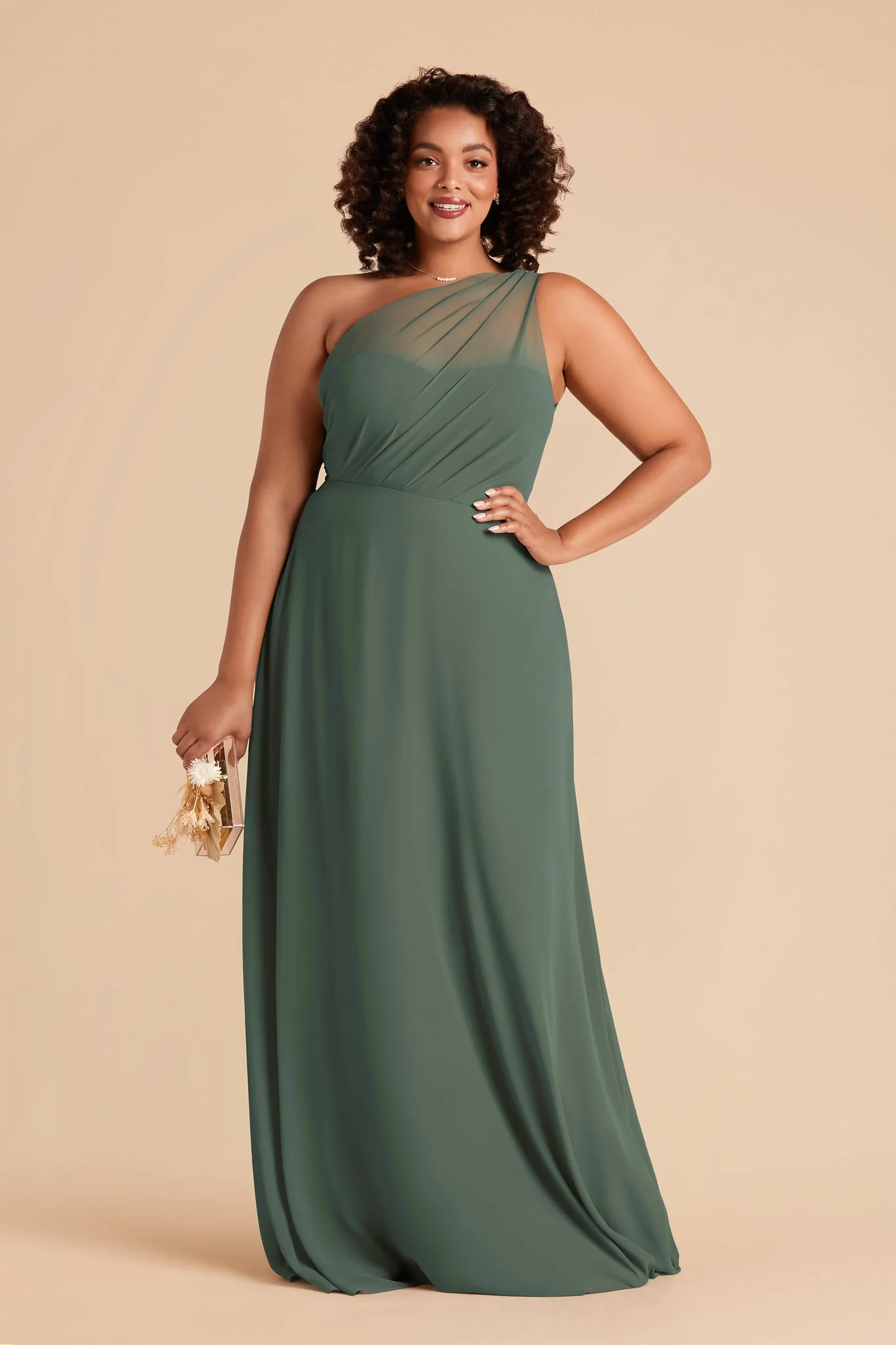 Kira Chiffon Dress - Eucalyptus - Image 2