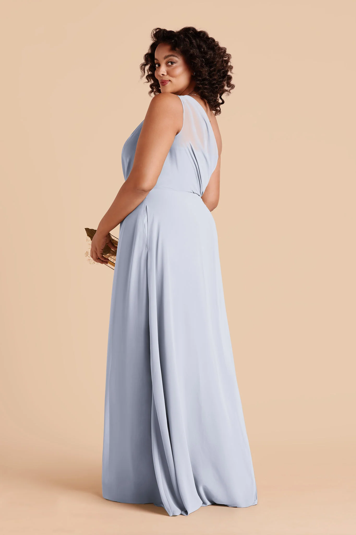 Kira Chiffon Dress - Ice Blue - Image 5