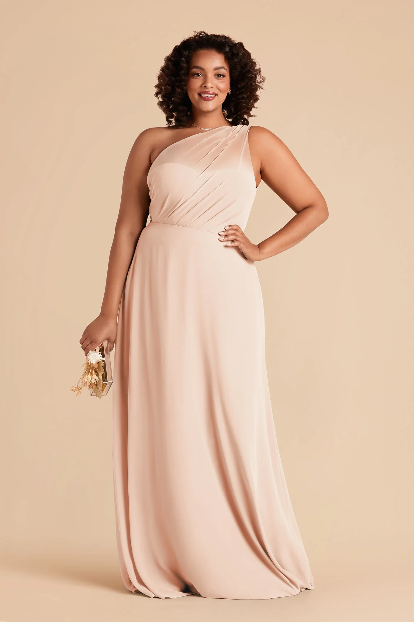 Kira Chiffon Dress - Pale Blush - Image 2