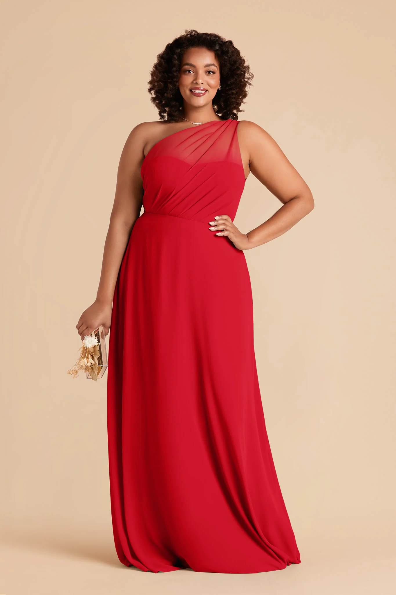 Kira Chiffon Dress - Ruby Red - Image 2