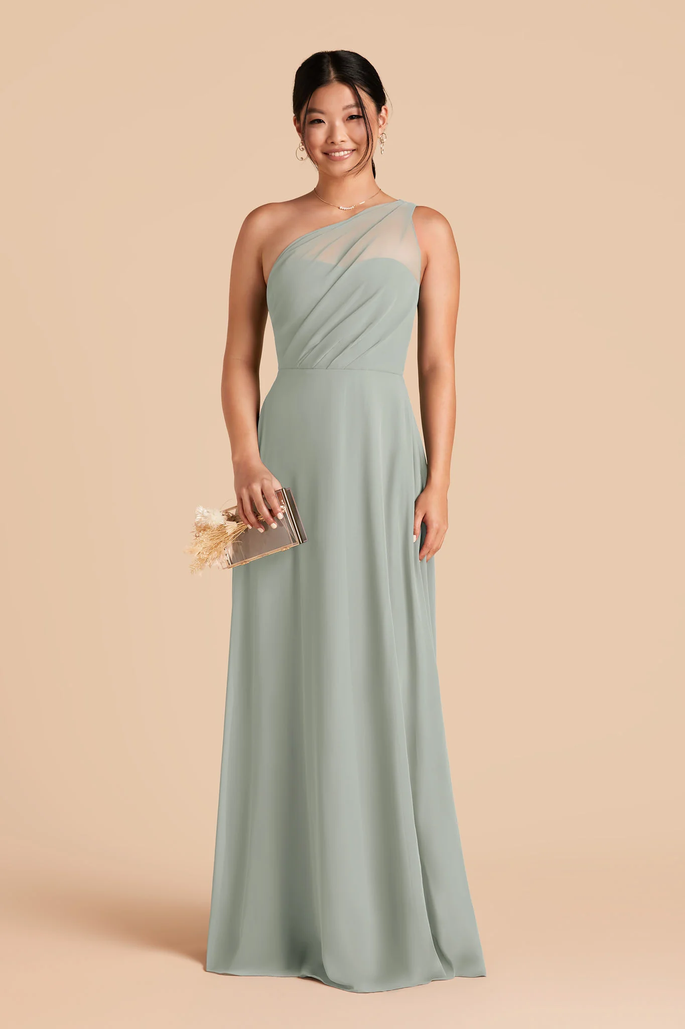 Kira Chiffon Dress - Sage