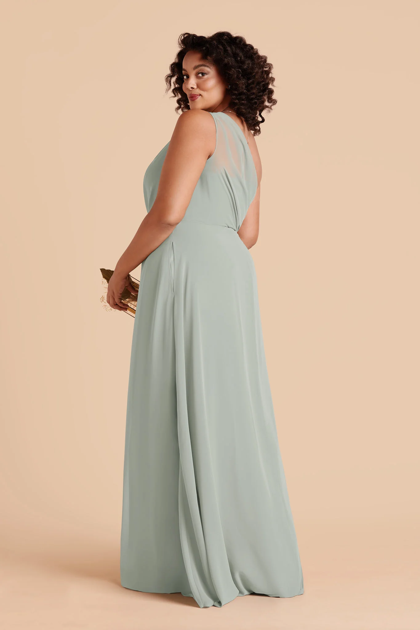 Kira Chiffon Dress - Sage - Image 5