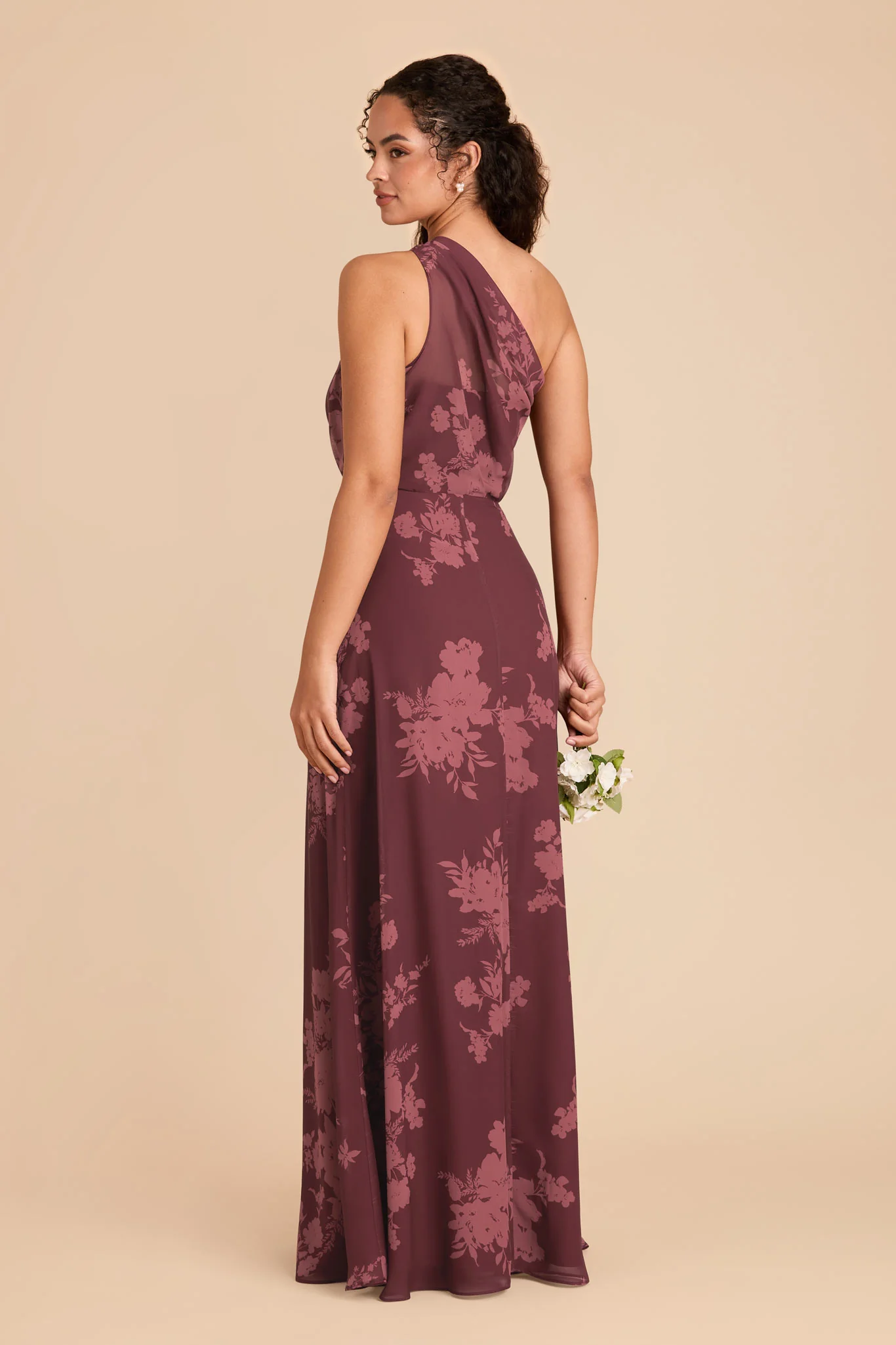Kira Chiffon Dress - Sangria Whimsical Blooms - Image 5