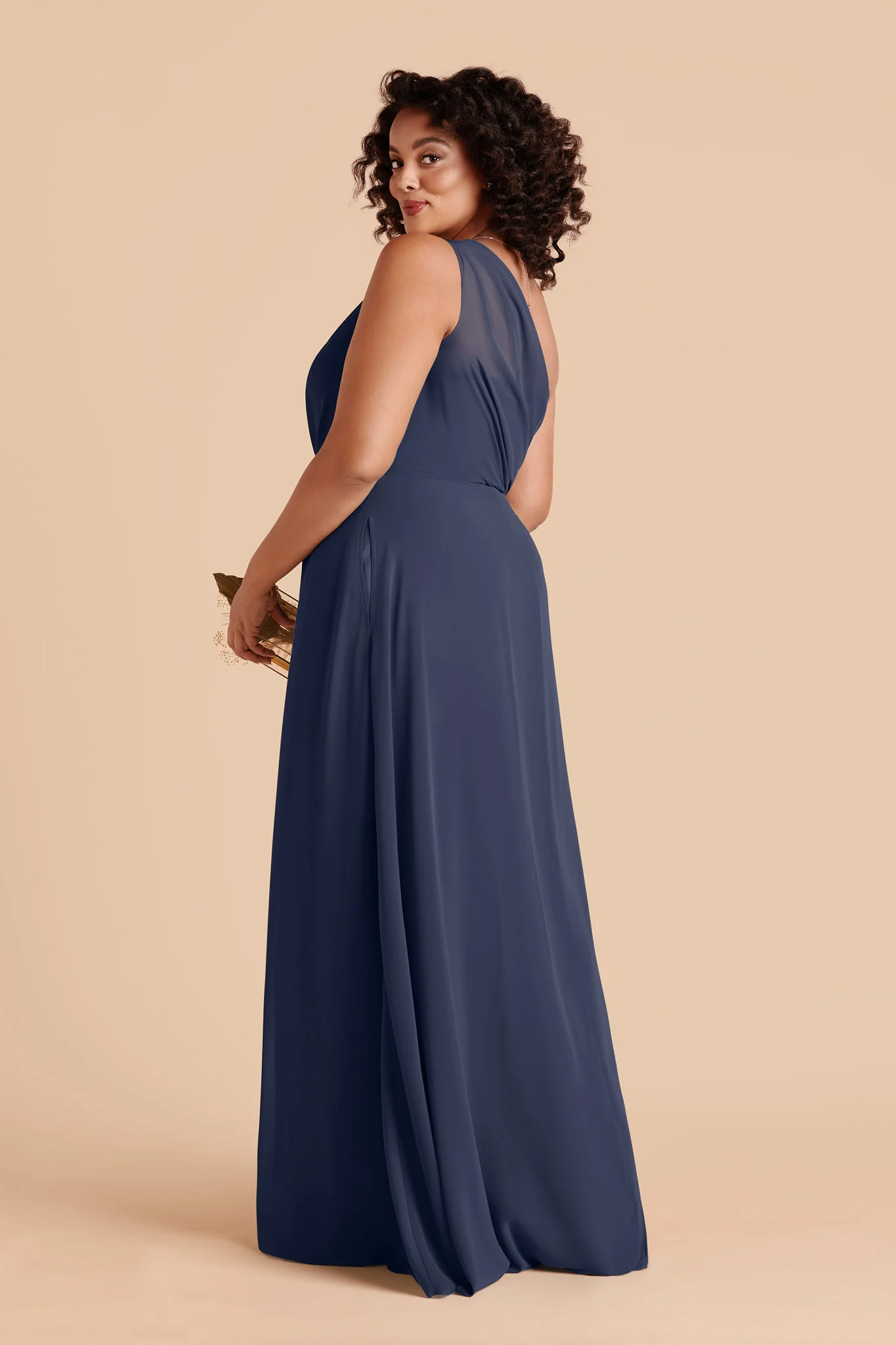 Kira Chiffon Dress - Slate Blue - Image 5